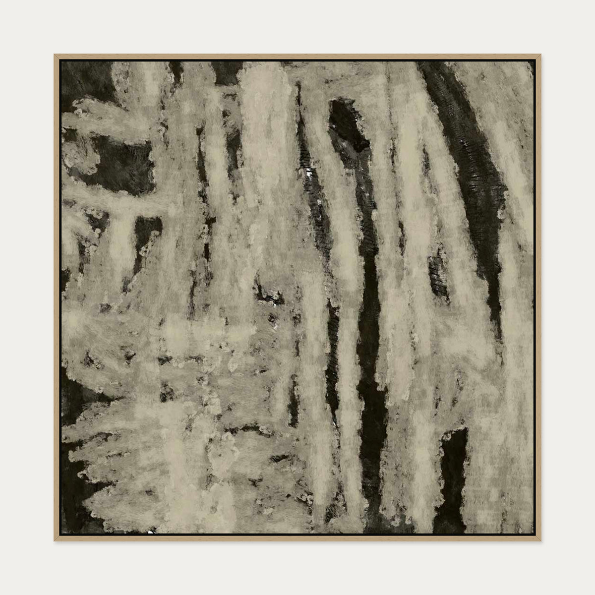 Fading Mist Canvas Art — 100 x 100 cm — Oak Frame