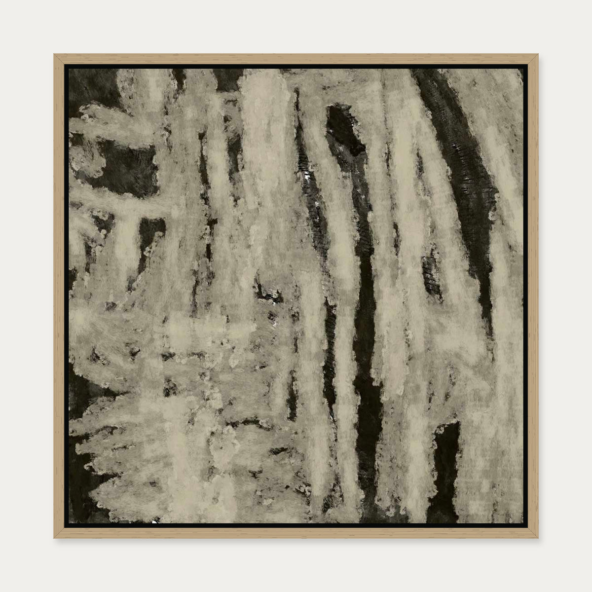 Fading Mist Canvas Art — 50 x 50 cm — Oak Frame