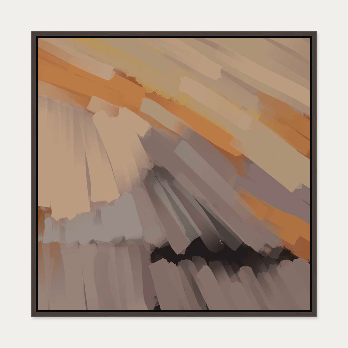 Fireworks II Canvas Art — 70 x 70 cm — Brown Frame