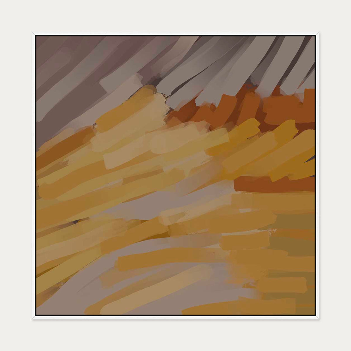 Fireworks III Canvas Art — 100 x 100 cm — White Frame
