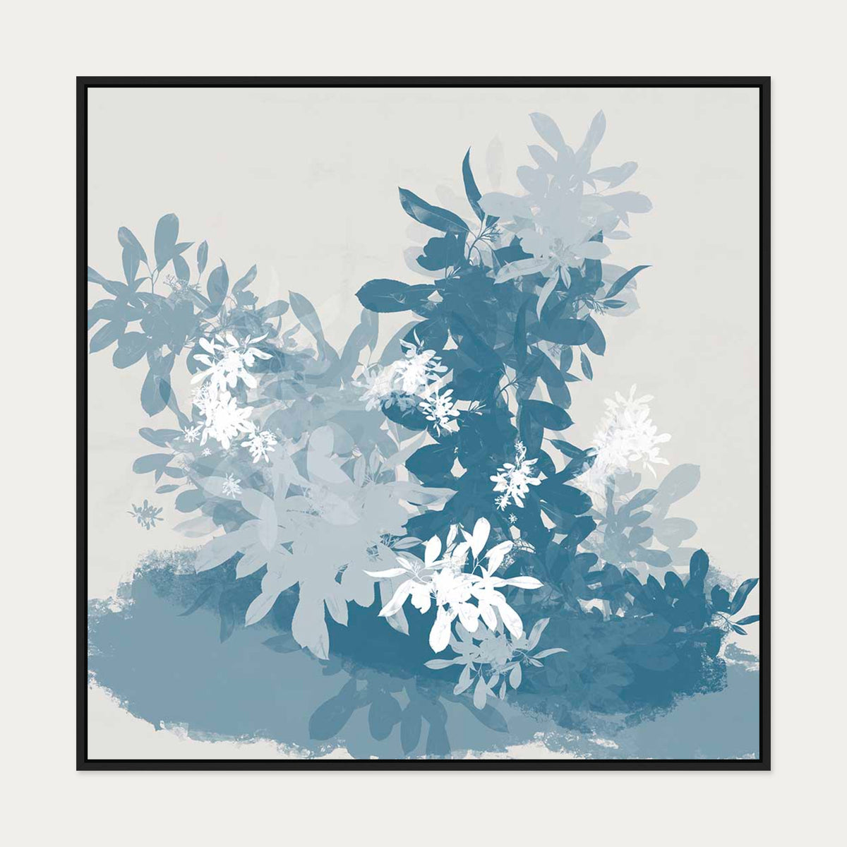 Floral Shades Canvas Art — 100 x 100 cm — Black Frame