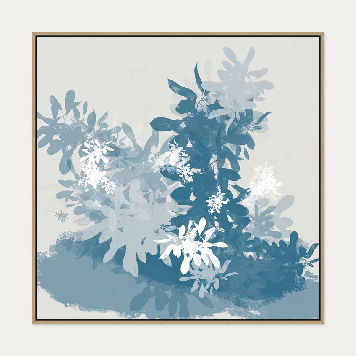 Floral Shades Canvas Art — 100 x 100 cm — Oak Frame