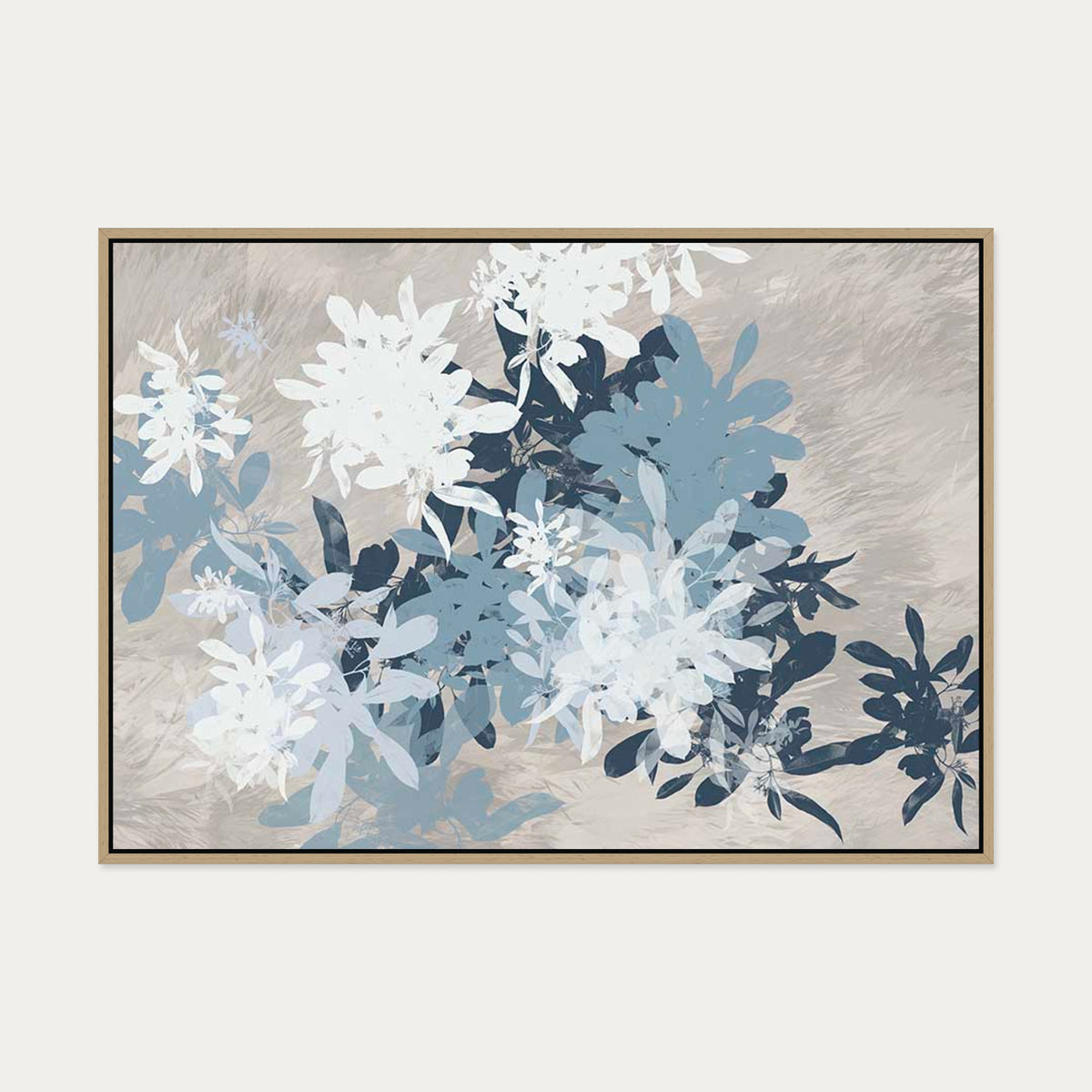 Floral Shades II Canvas Art — 70 x 100 cm — Oak Frame