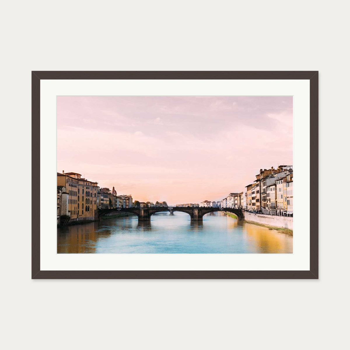 Florence Wall Art Print — 50 x 70 cm — Brown Frame
