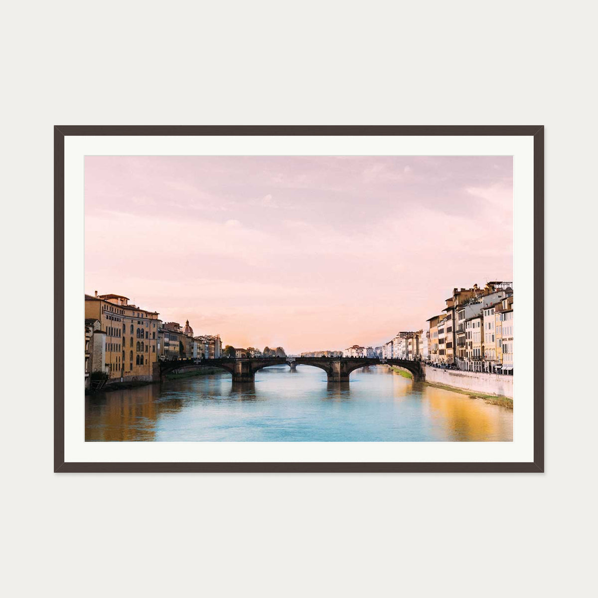 Florence Wall Art Print — 70 x 100 cm — Brown Frame