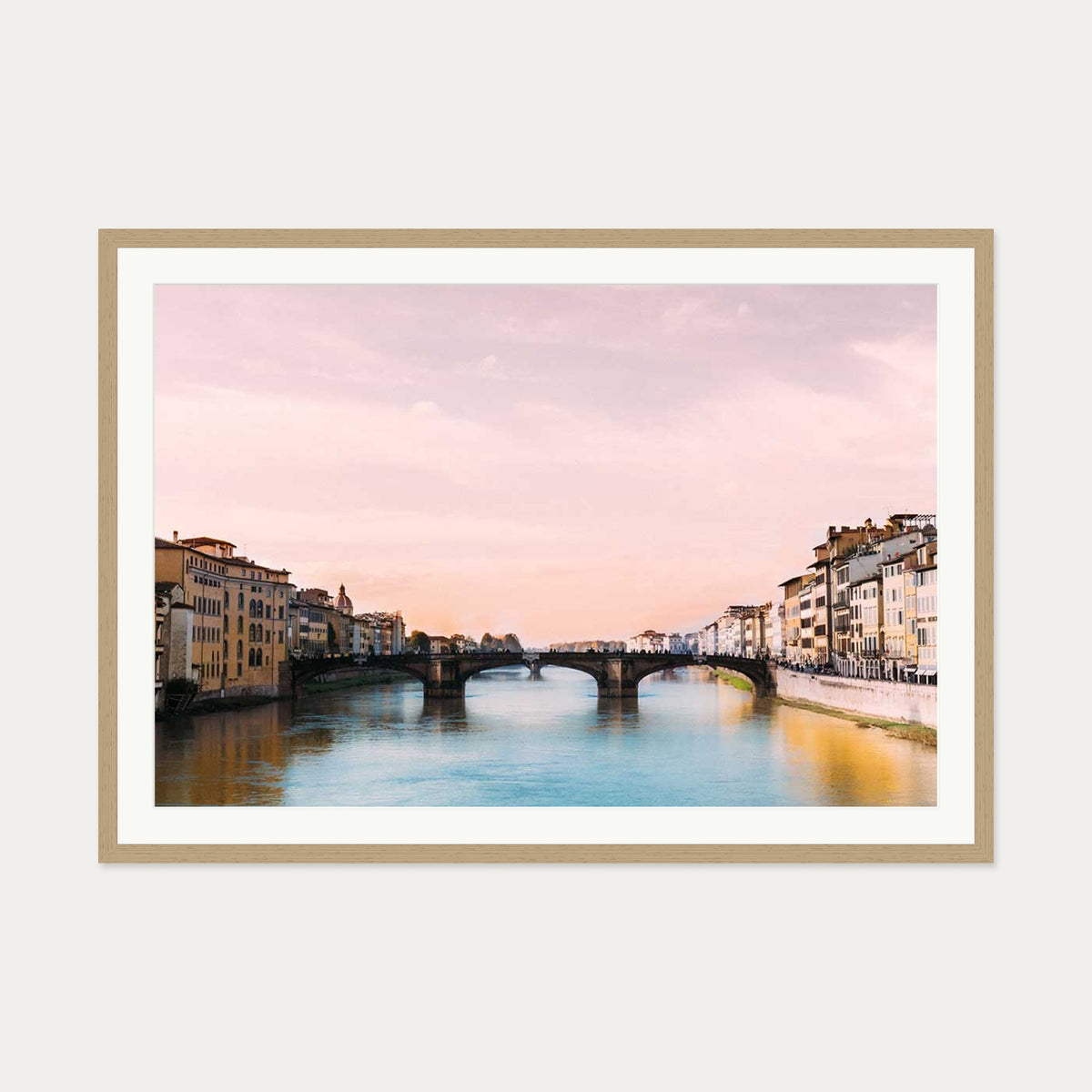 Florence Wall Art Print — 70 x 100 cm — Oak Frame