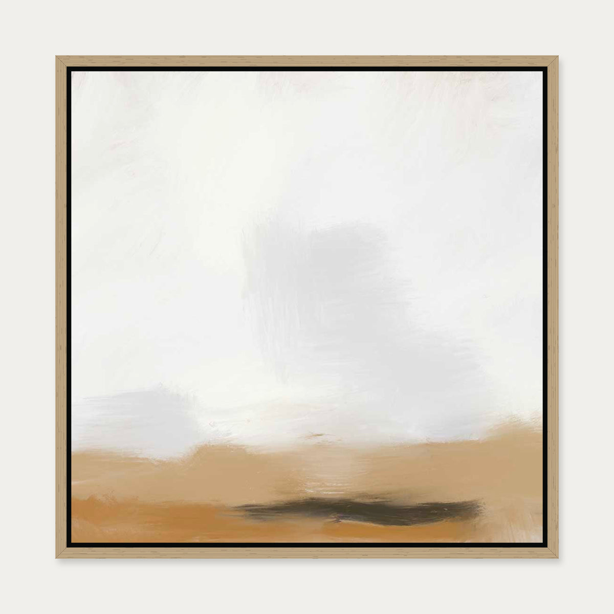 Foggy Desert Canvas Art — 50 x 50 cm — Oak Frame