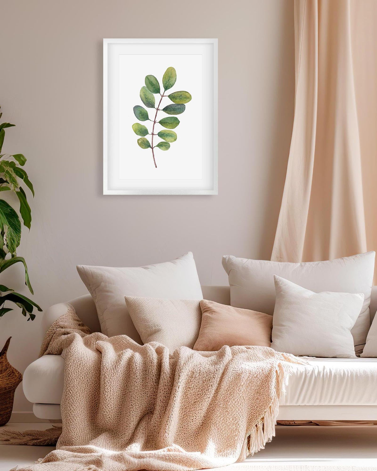 Acacia Watercolour Leaf Art Print