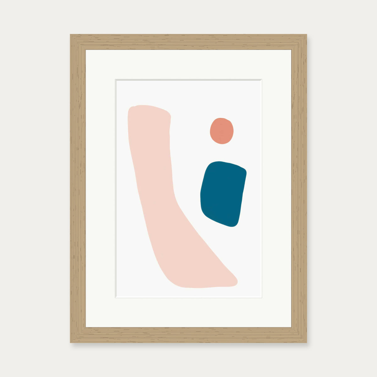 Fresh Shapes Art Print — 30 x 40 cm — Oak Frame