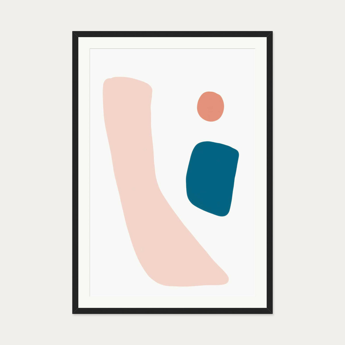 Fresh Shapes Art Print — 70 x 100 cm — Black Frame