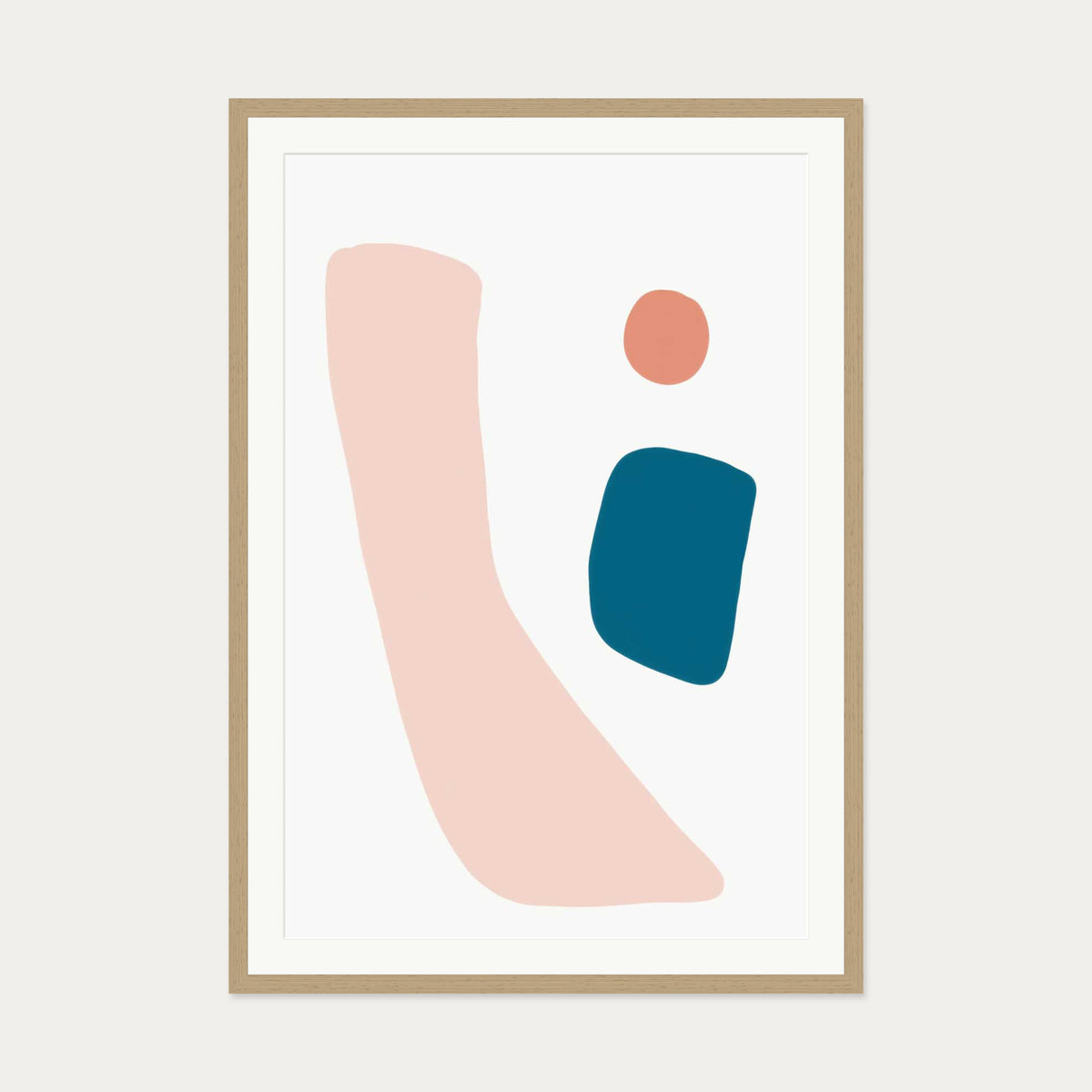 Fresh Shapes Art Print — 70 x 100 cm — Oak Frame