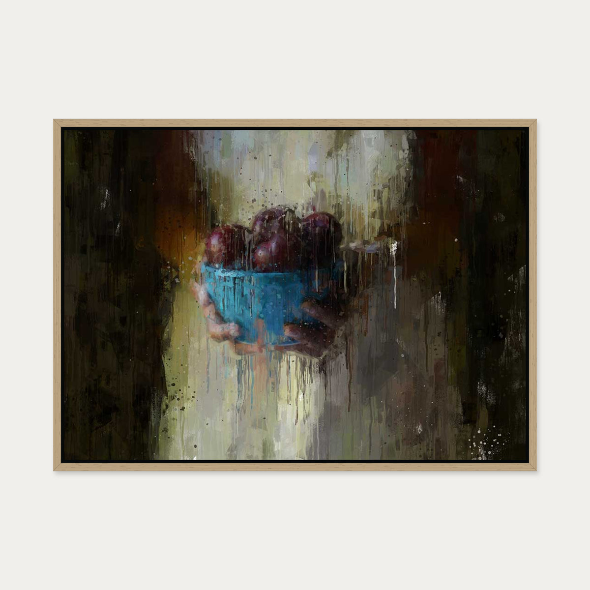 Fruit Oil Painting Canvas Art — 50 x 70 cm — Oak Frame