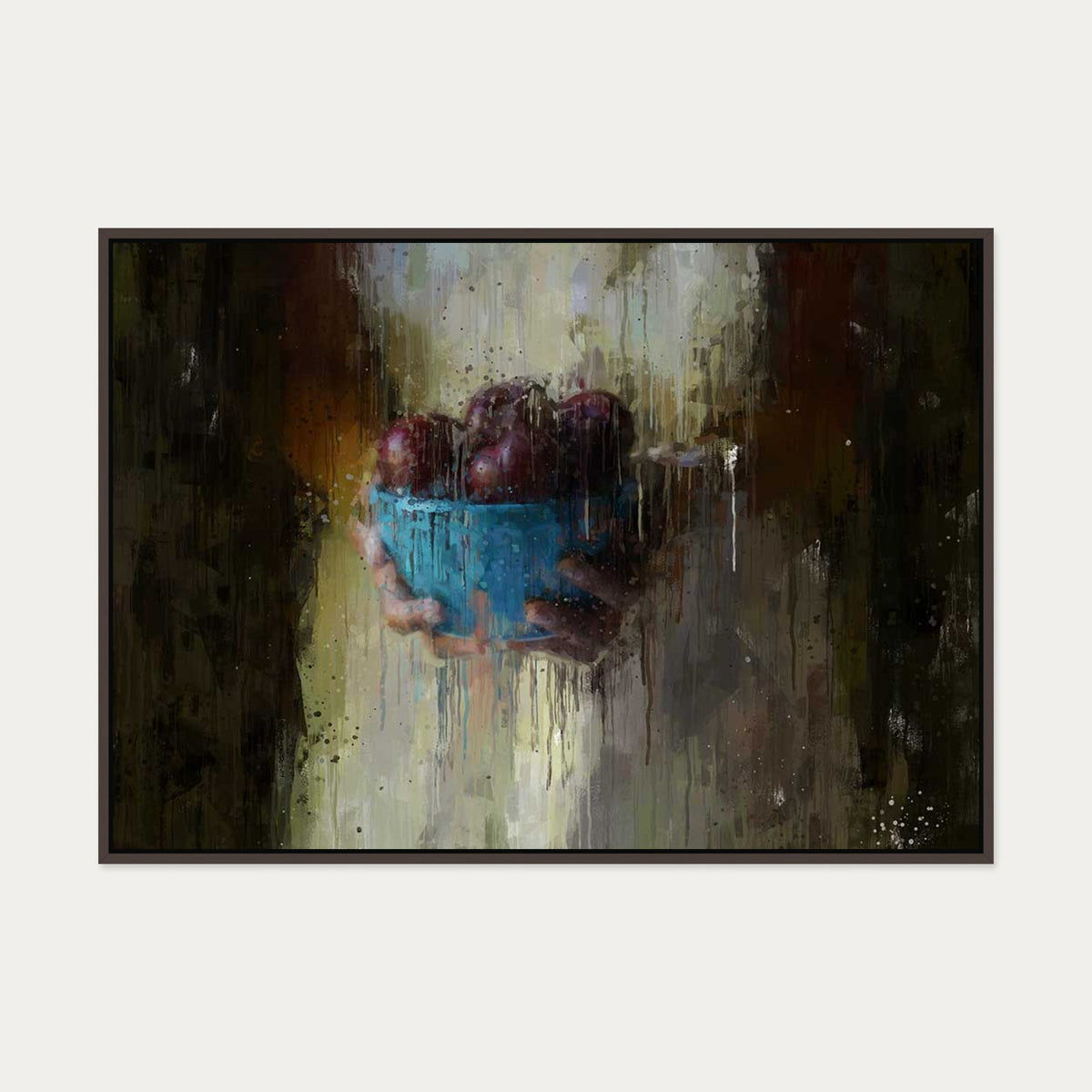 Fruit Oil Painting Canvas Art — 70 x 100 cm — Brown Frame