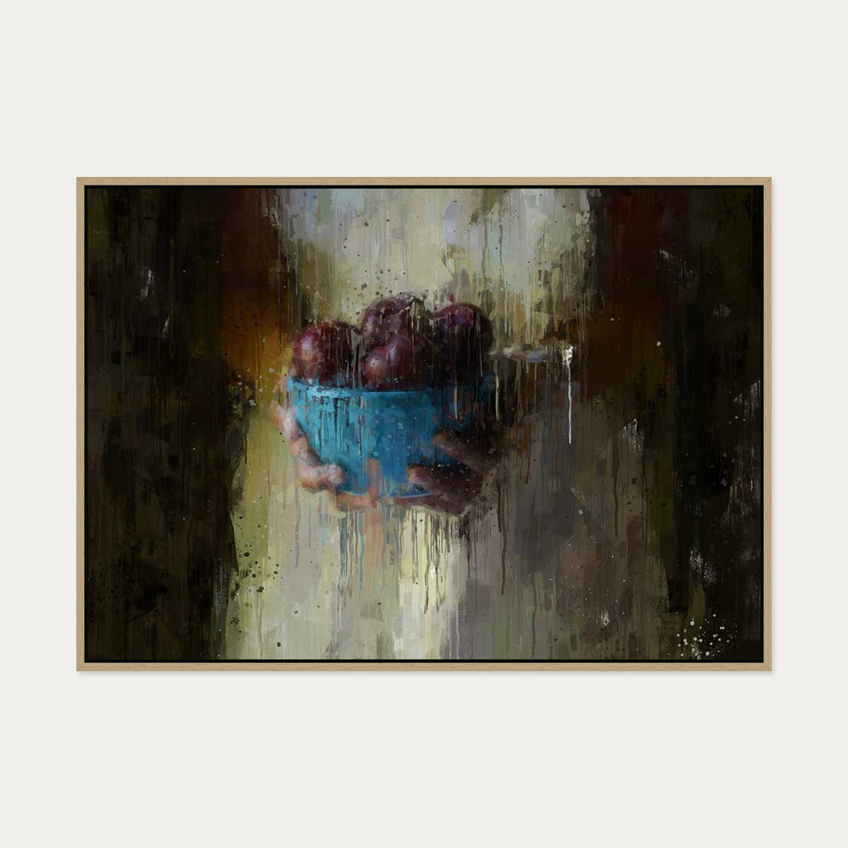 Fruit Oil Painting Canvas Art — 70 x 100 cm — Oak Frame