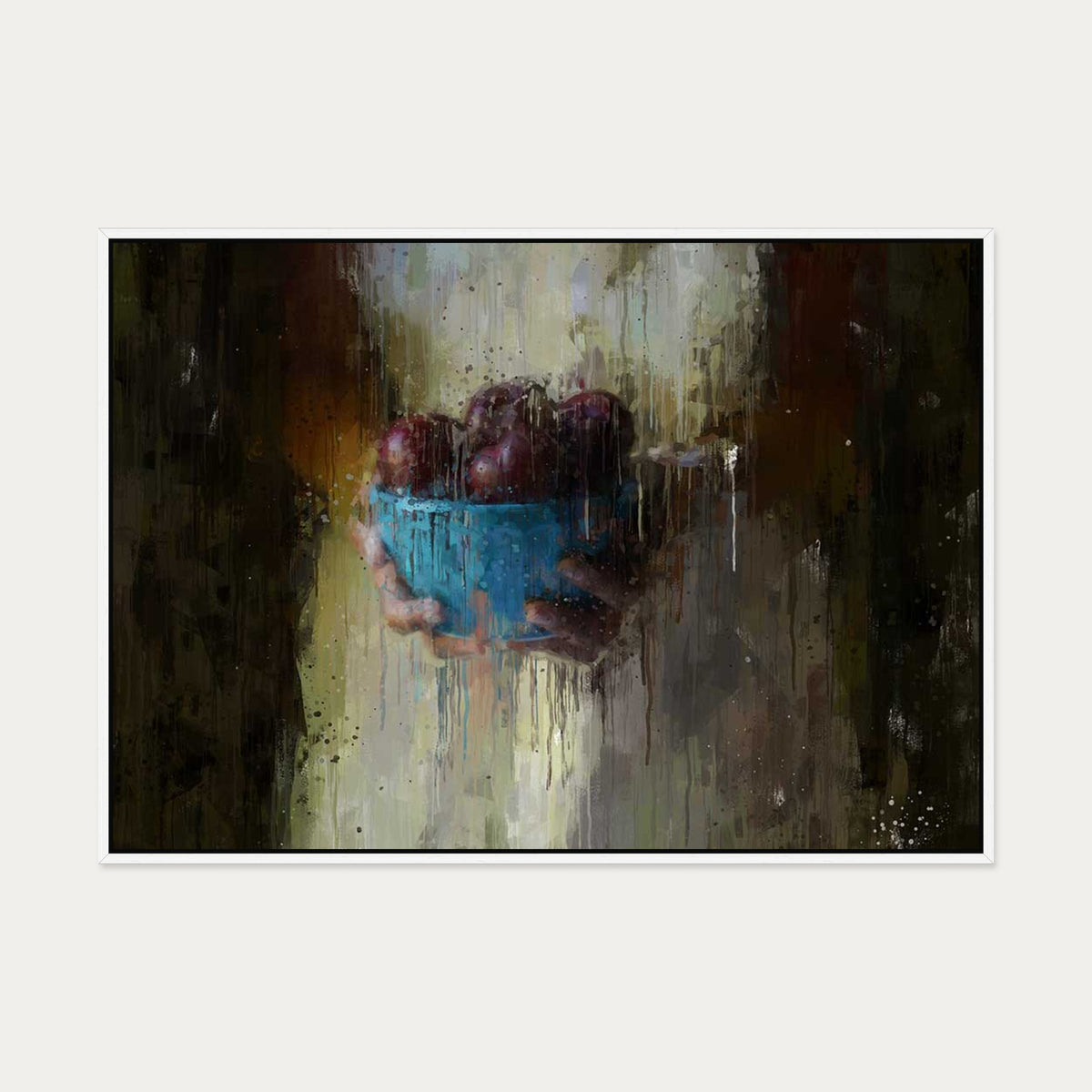 Fruit Oil Painting Canvas Art — 70 x 100 cm — White Frame
