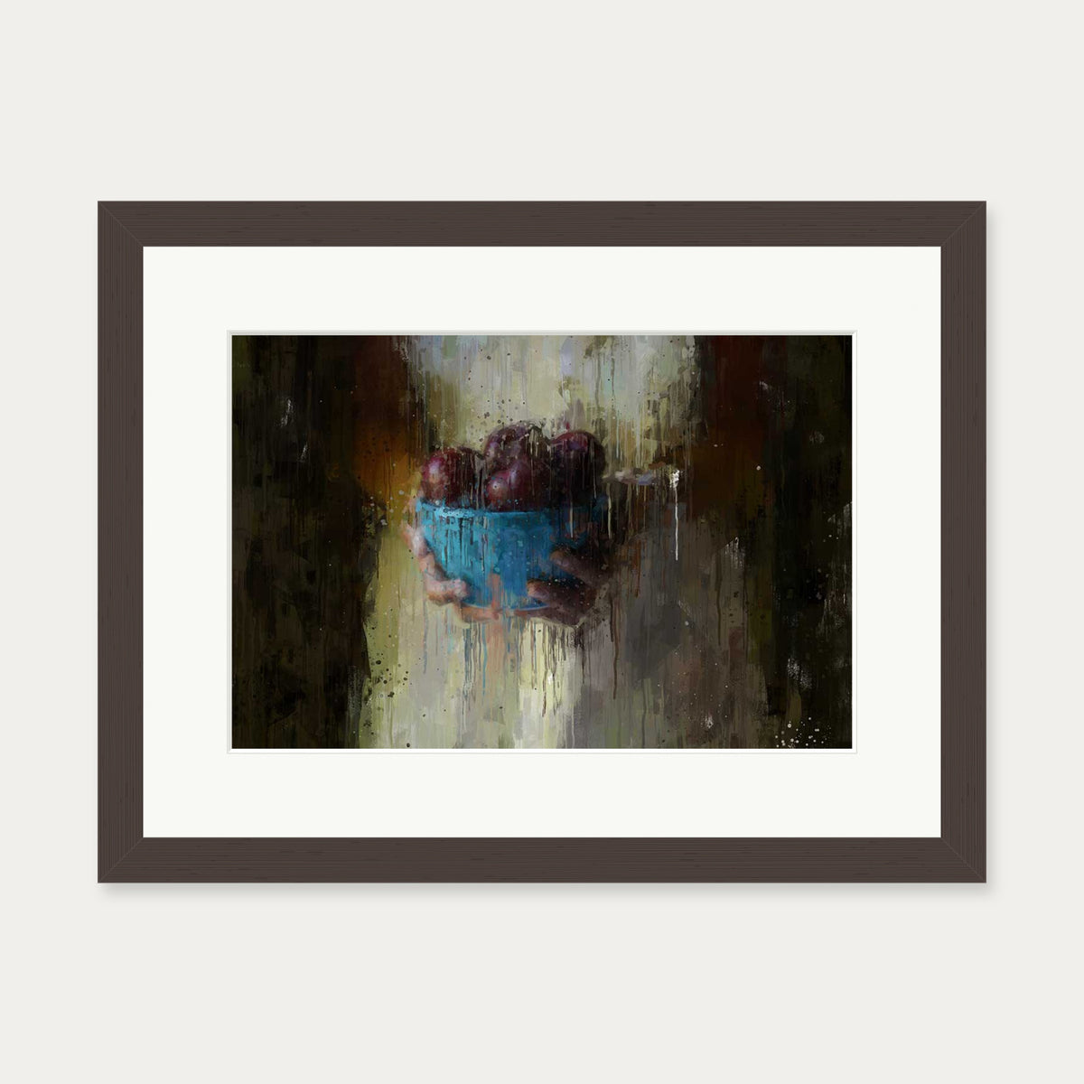 Fruit Still Life Art Print — 30 x 40 cm — Brown Frame