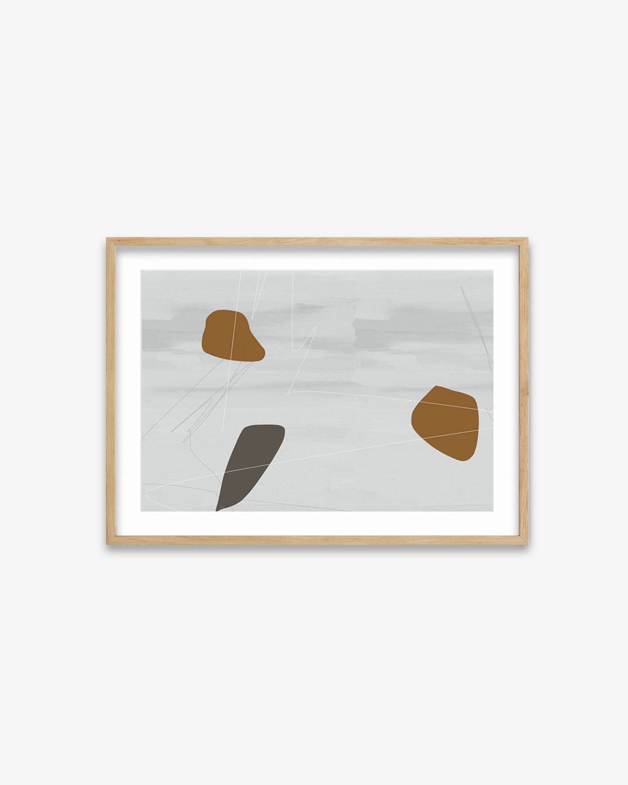 Neutral On Brown Abstract Art Print