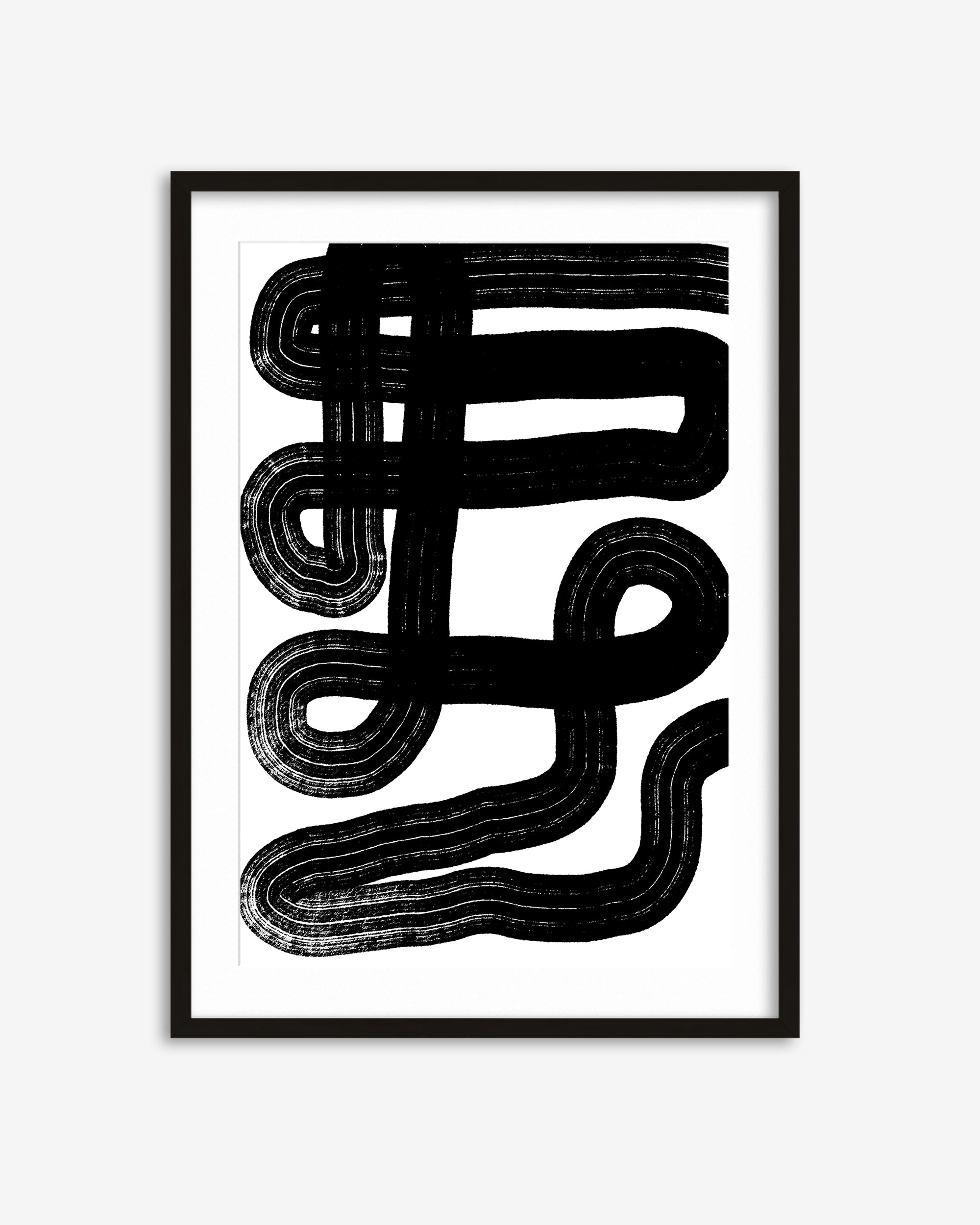 Black Snake Lines Art Print