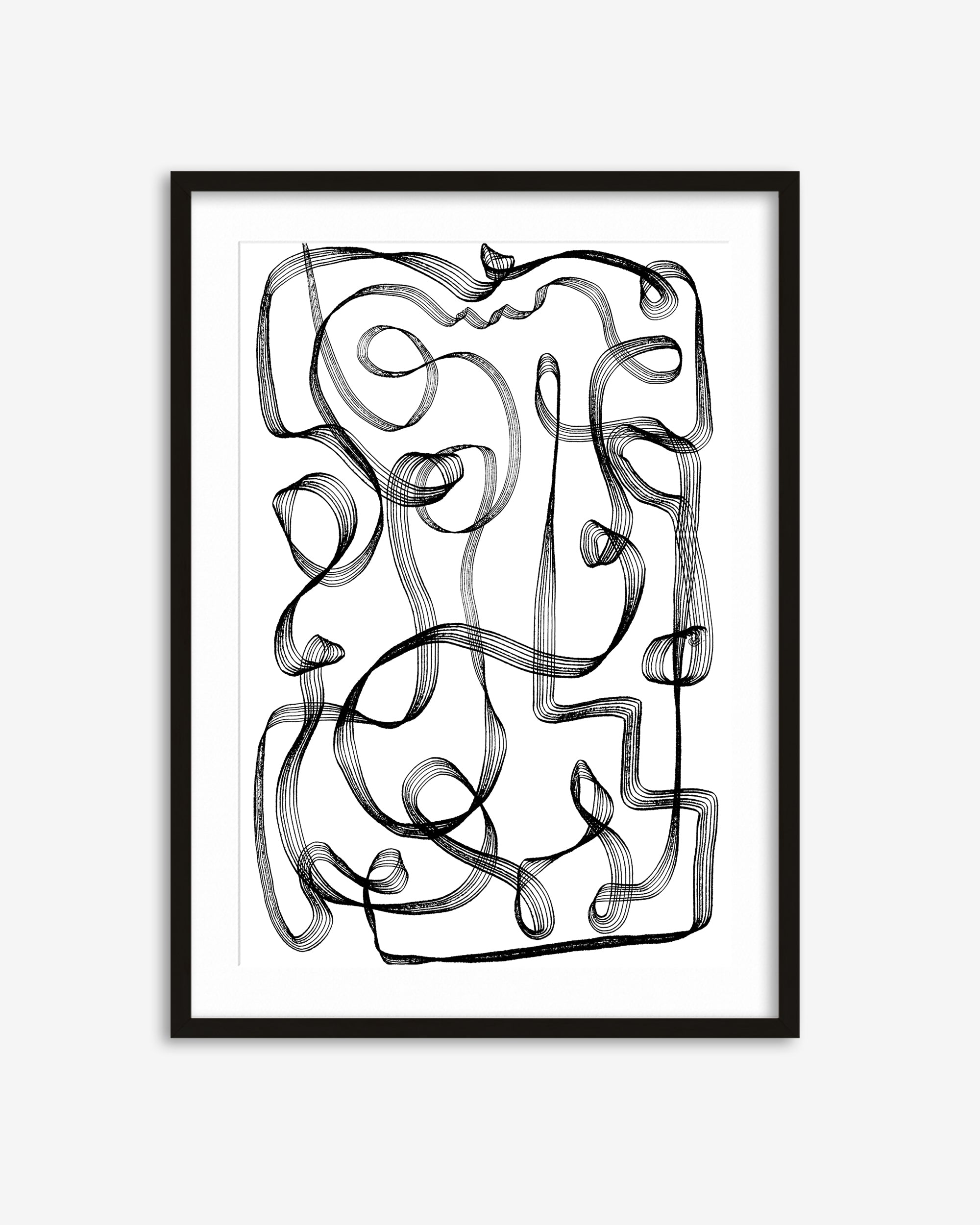 Dimensional Maze Lines Art Print