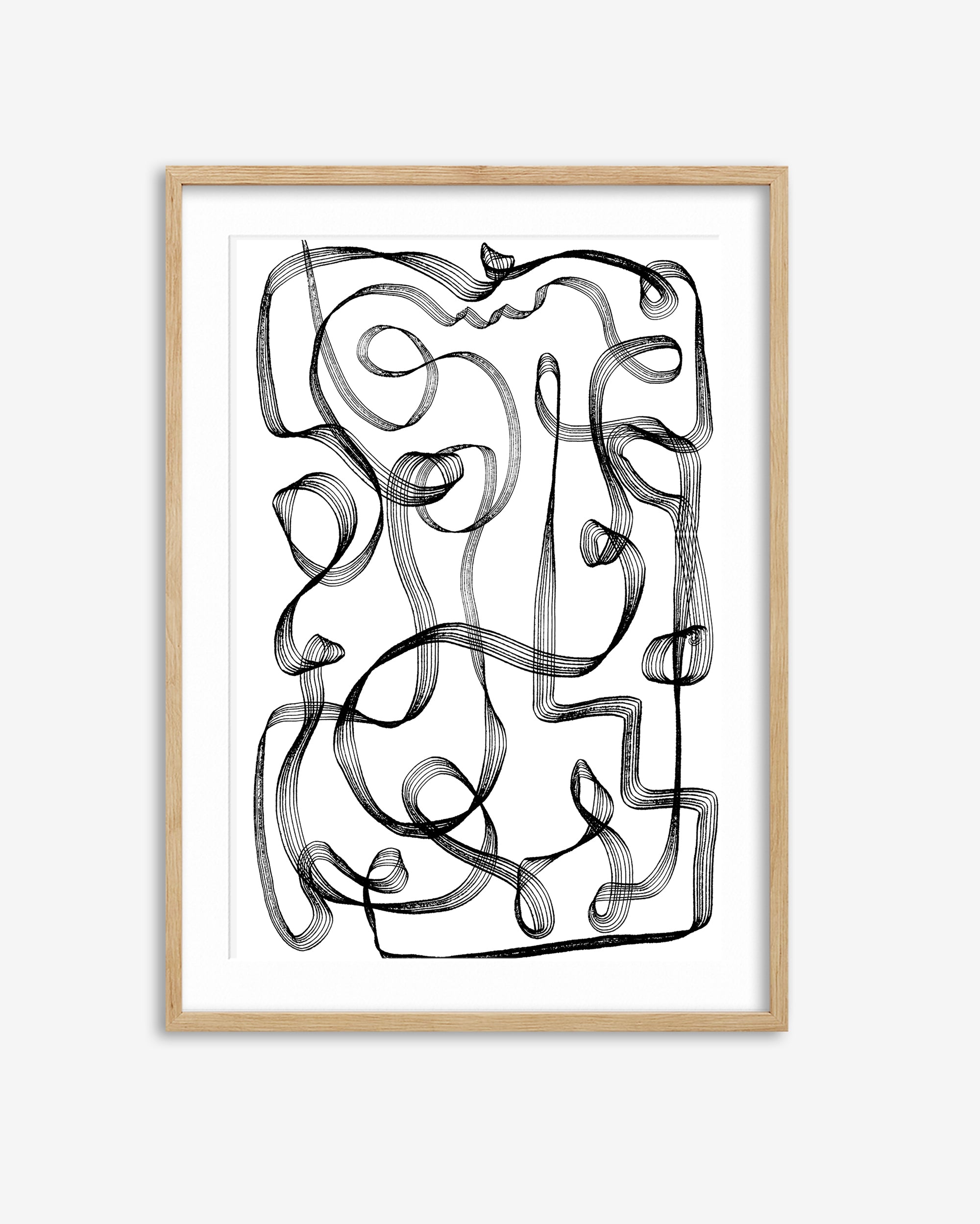 Dimensional Maze Lines Art Print