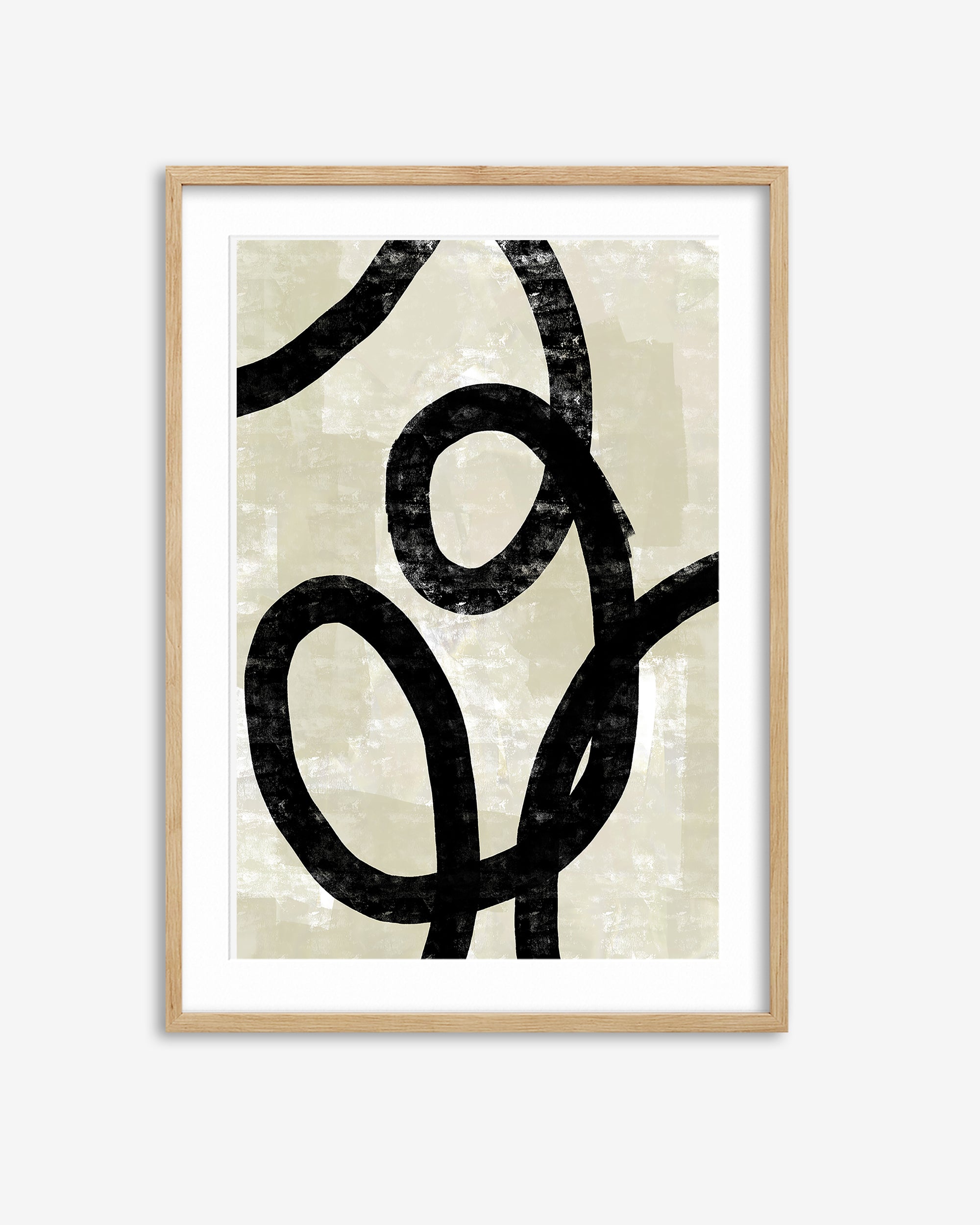 Neutral Curved Lines Art Print
