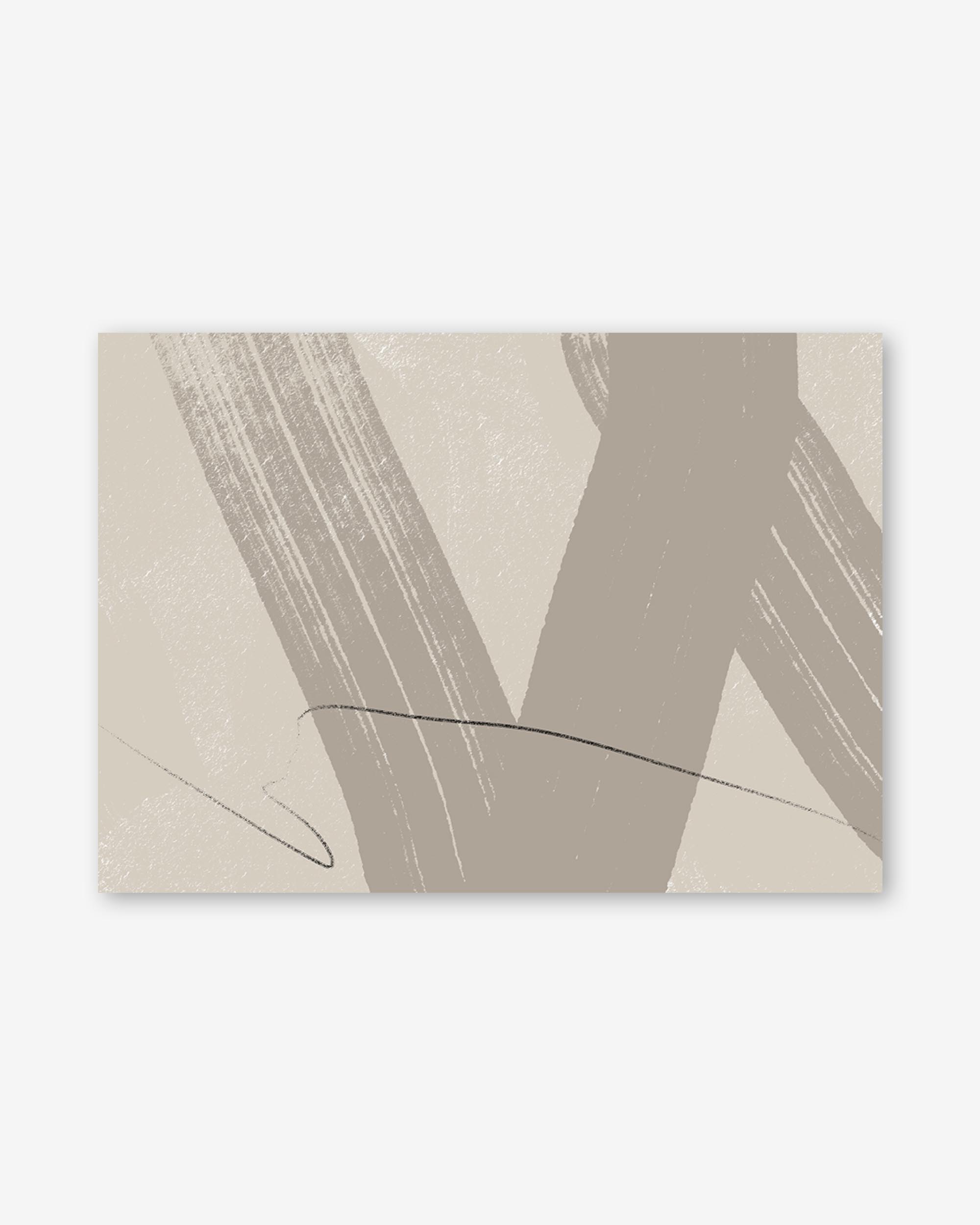 Neutral Brush Marks Art Print