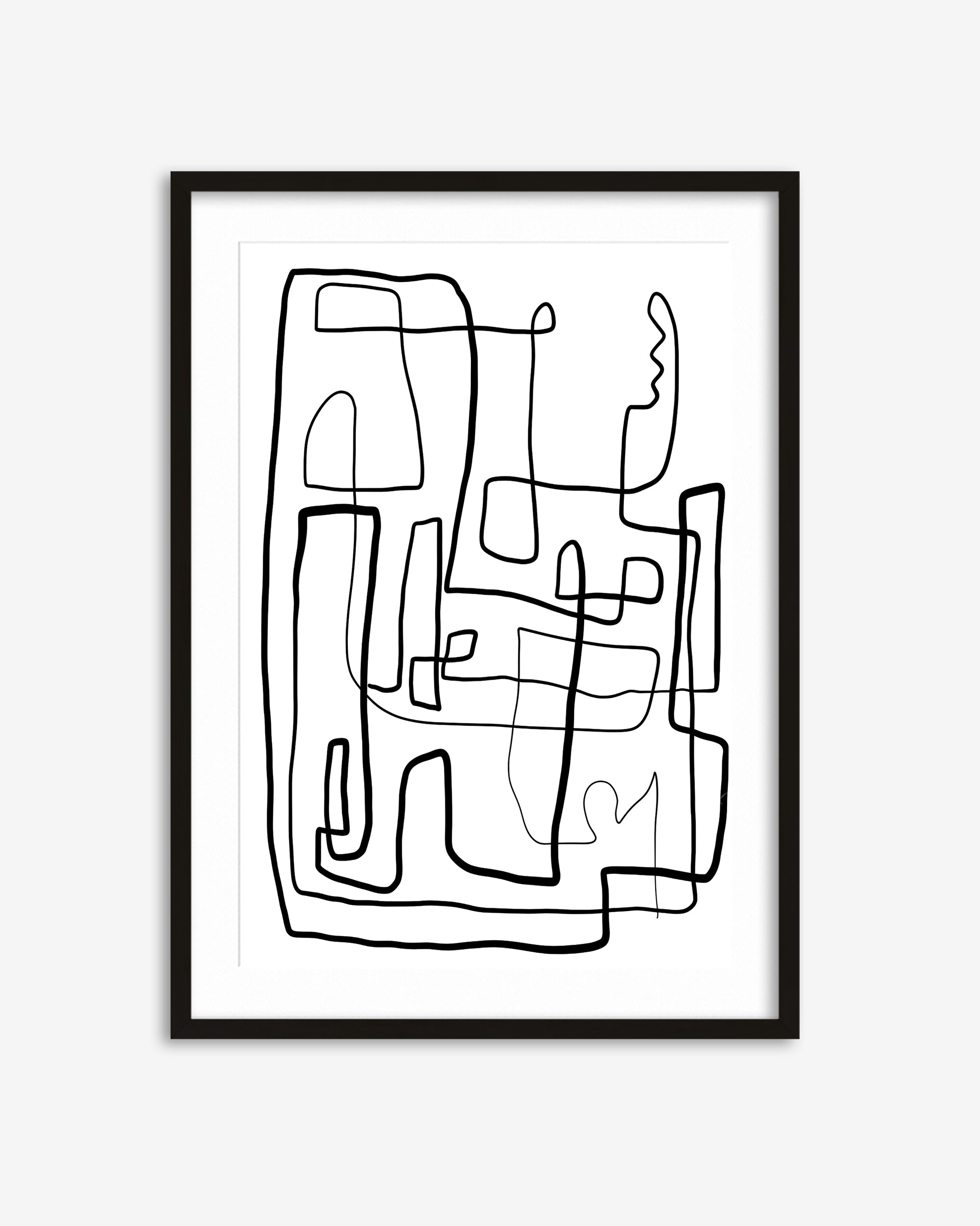 Labyrinth Line Drawing Art Print