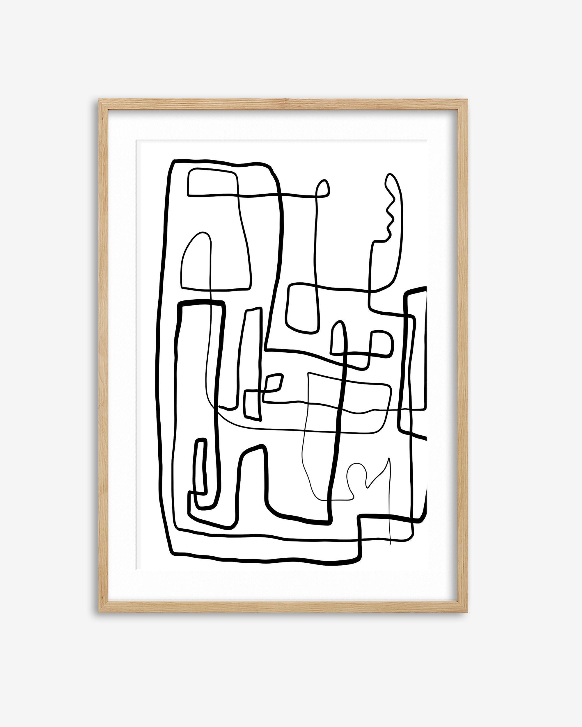 Labyrinth Line Drawing Art Print