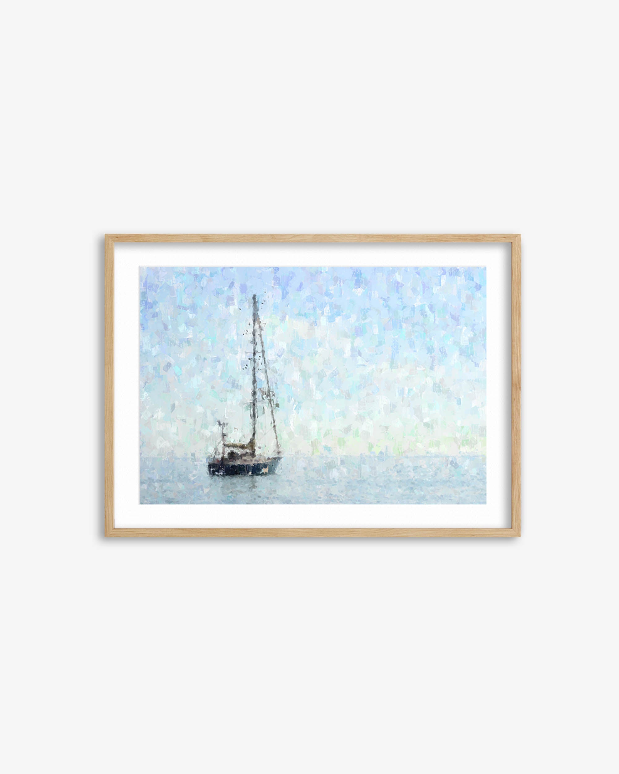 Impressionist Sky Blue Boat Art Print