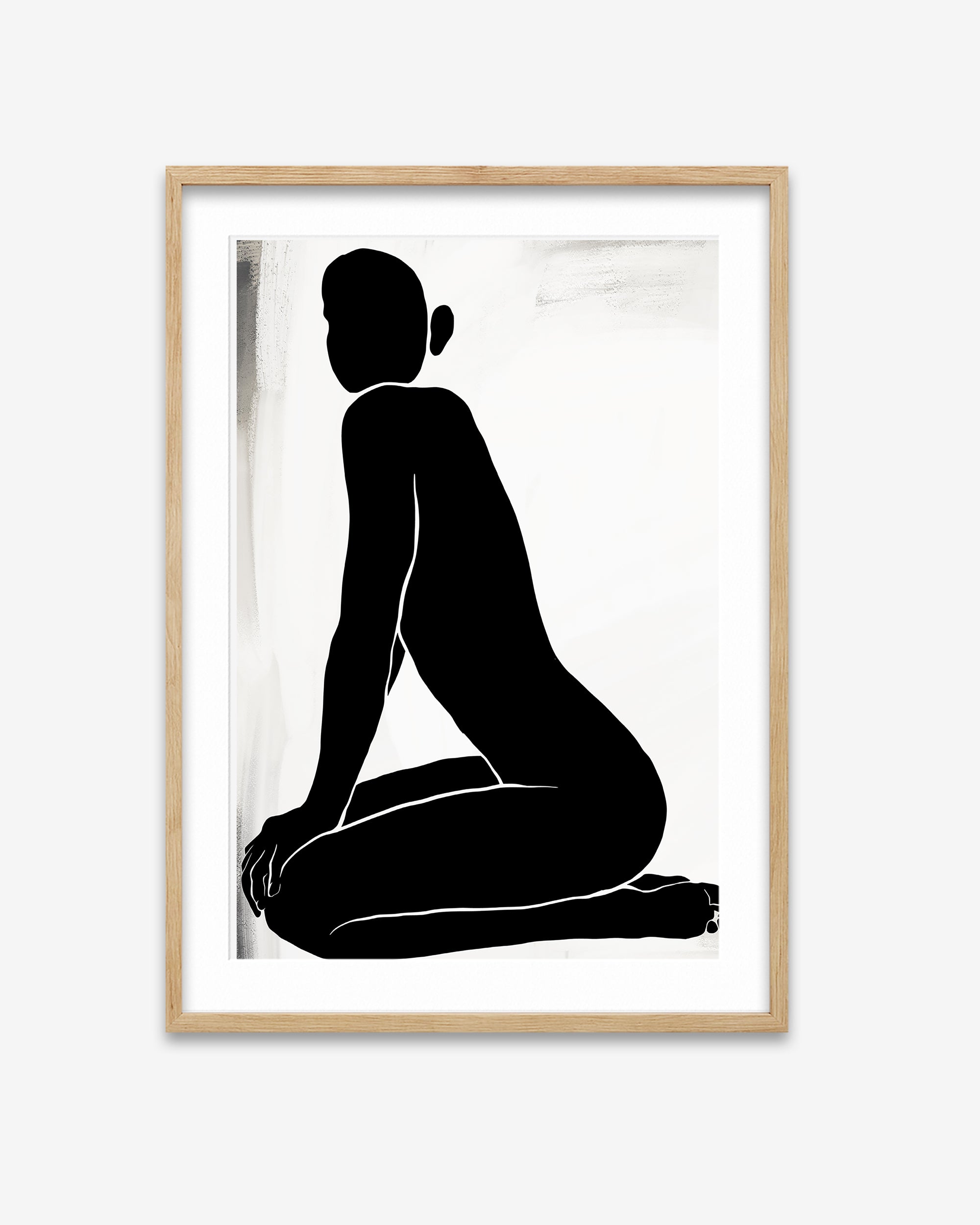 Kneeling Figure Line Art Print