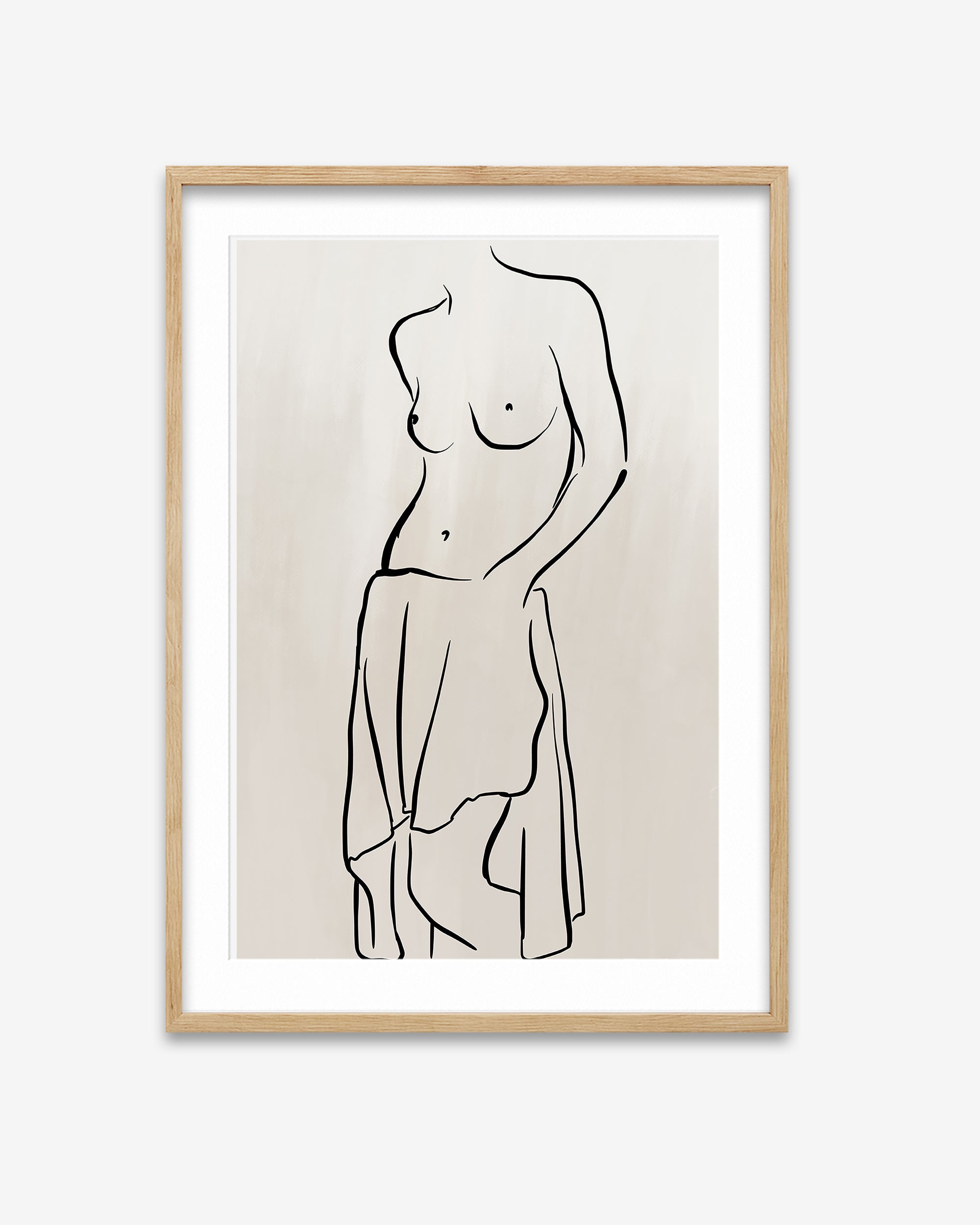 Neutral Nude Figure Line Art Print
