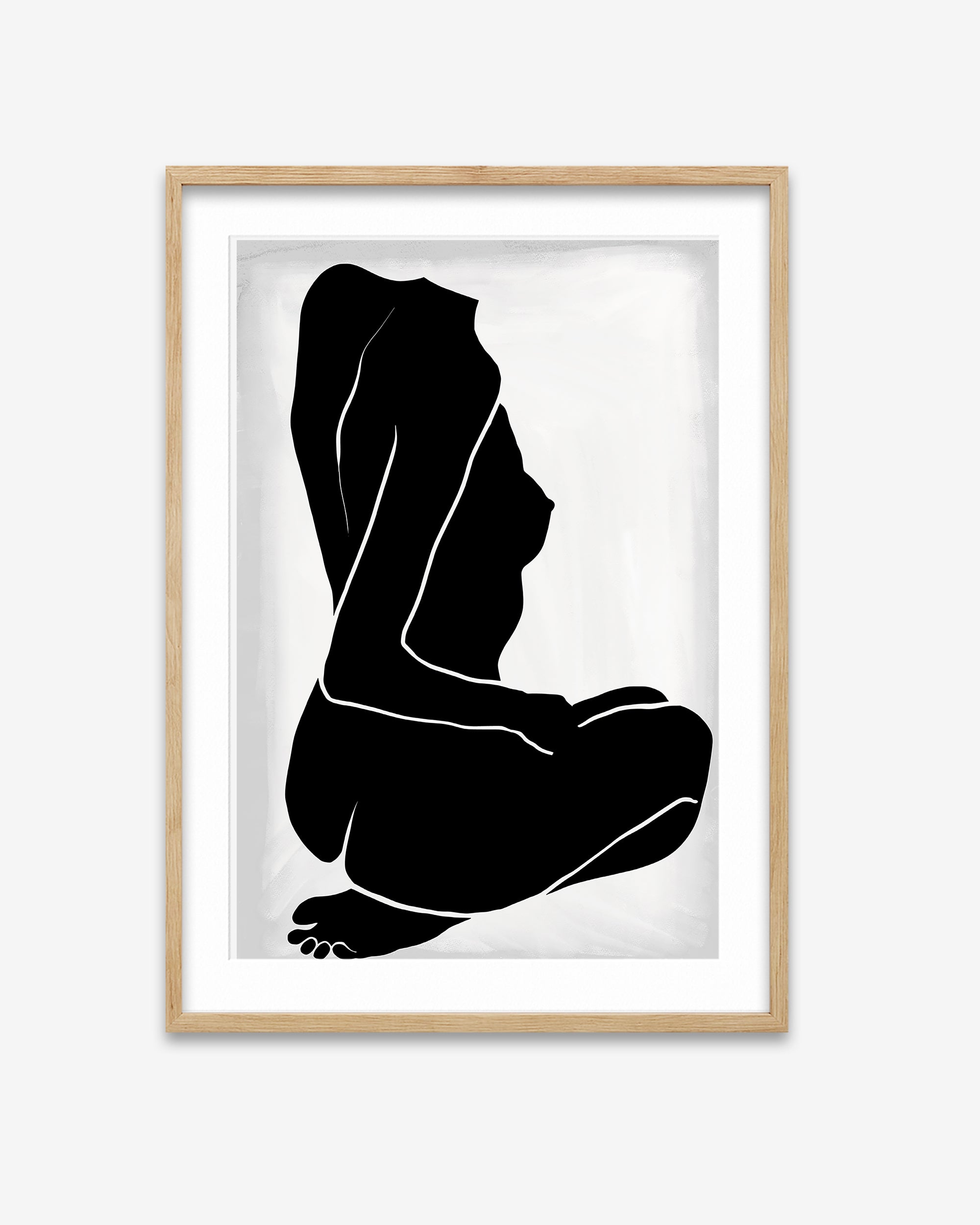 Lino Nude Figure Line Art Print