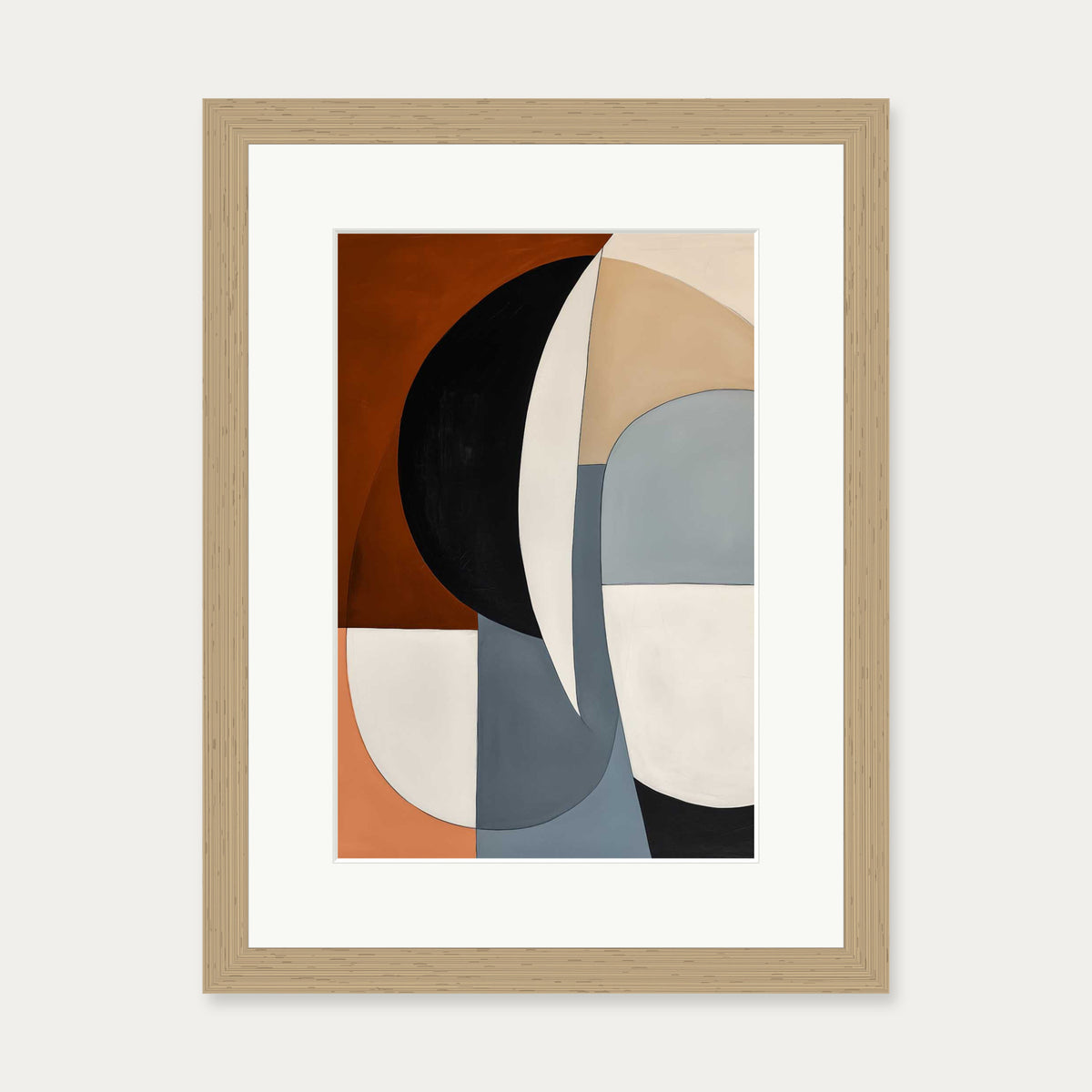Geo Shapes and Forms Art Print — 30 x 40 cm — Oak Frame