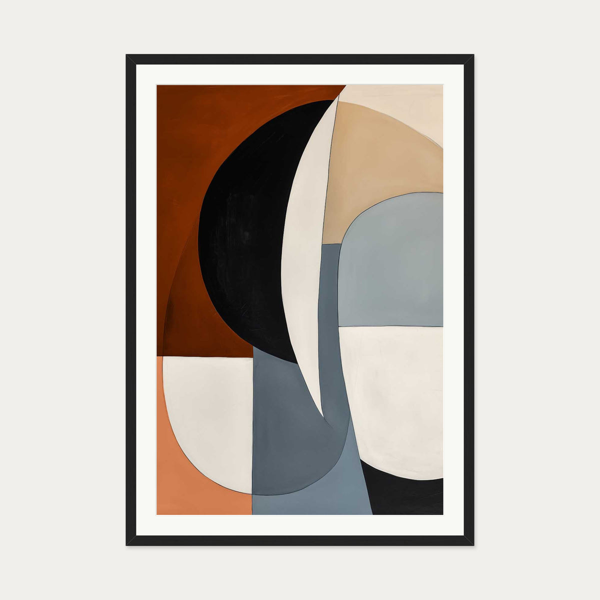 Geo Shapes and Forms Art Print — 70 x 100 cm — Black Frame