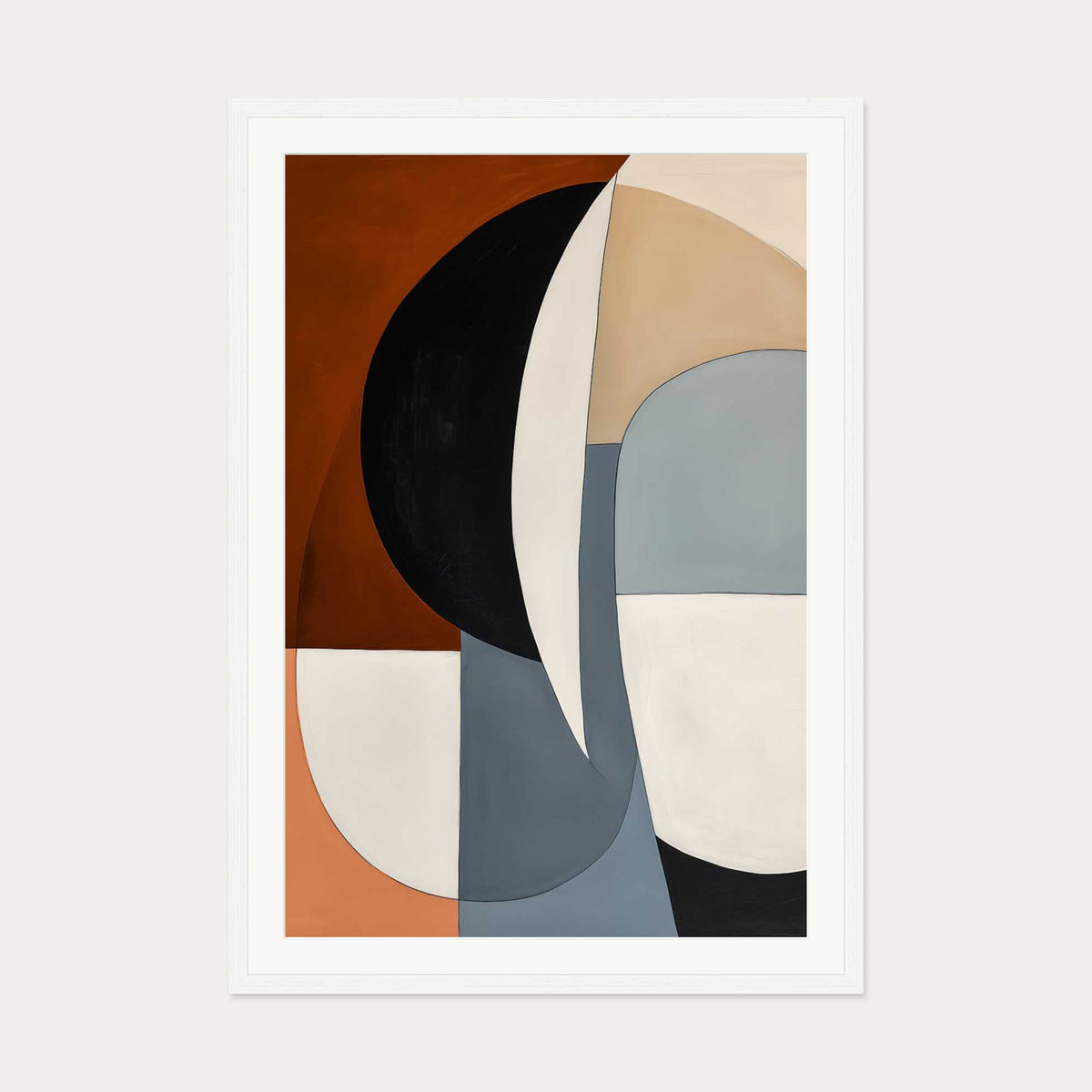 Geo Shapes and Forms Art Print — 70 x 100 cm — White Frame