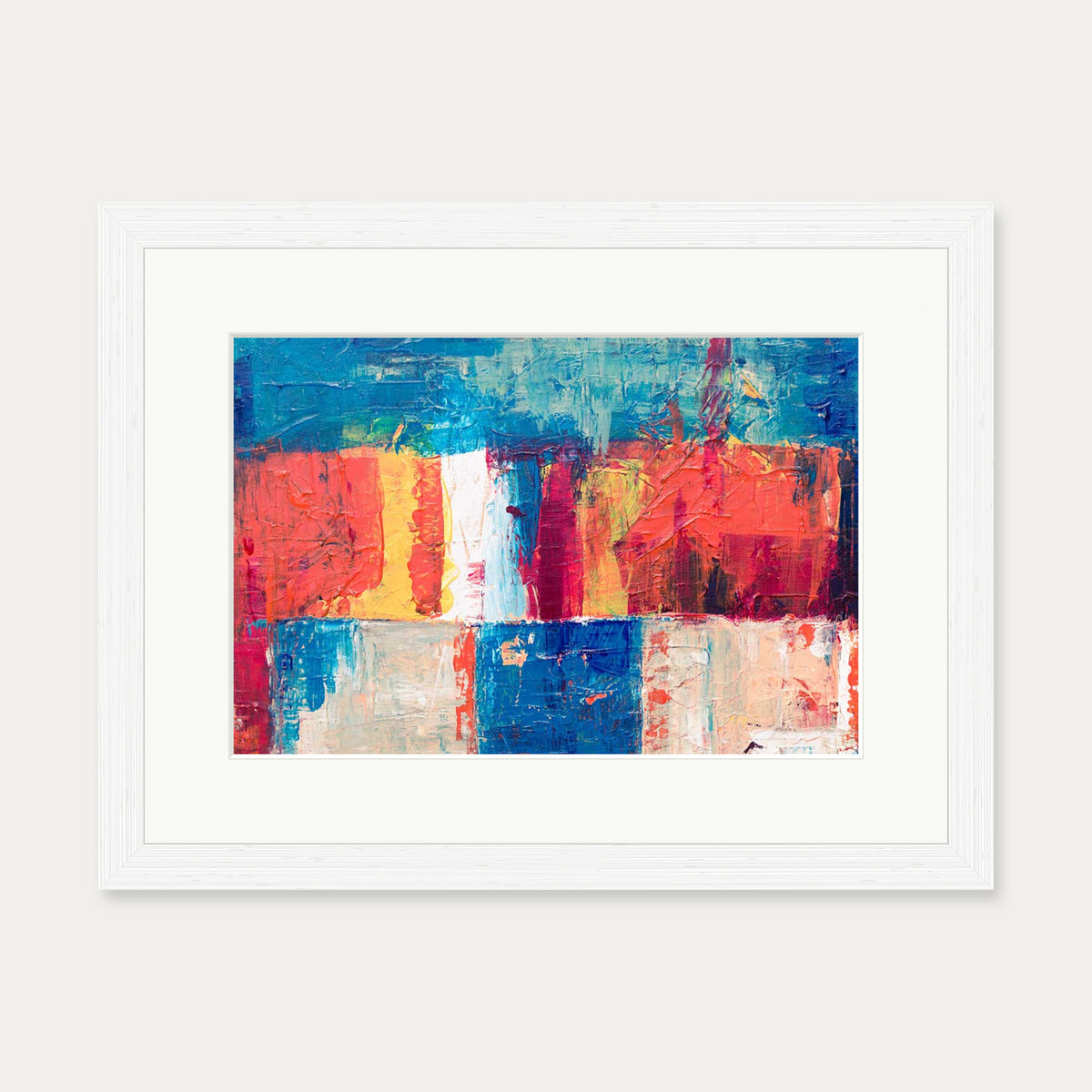 Geometric Abstract Colours II Art Print — 30 x 40 cm — White Frame