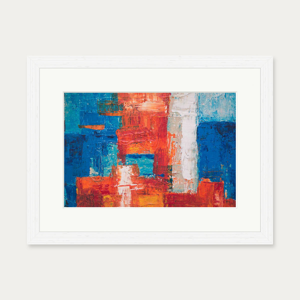 Geometric Abstract Colours III Art Print — 30 x 40 cm — White Frame