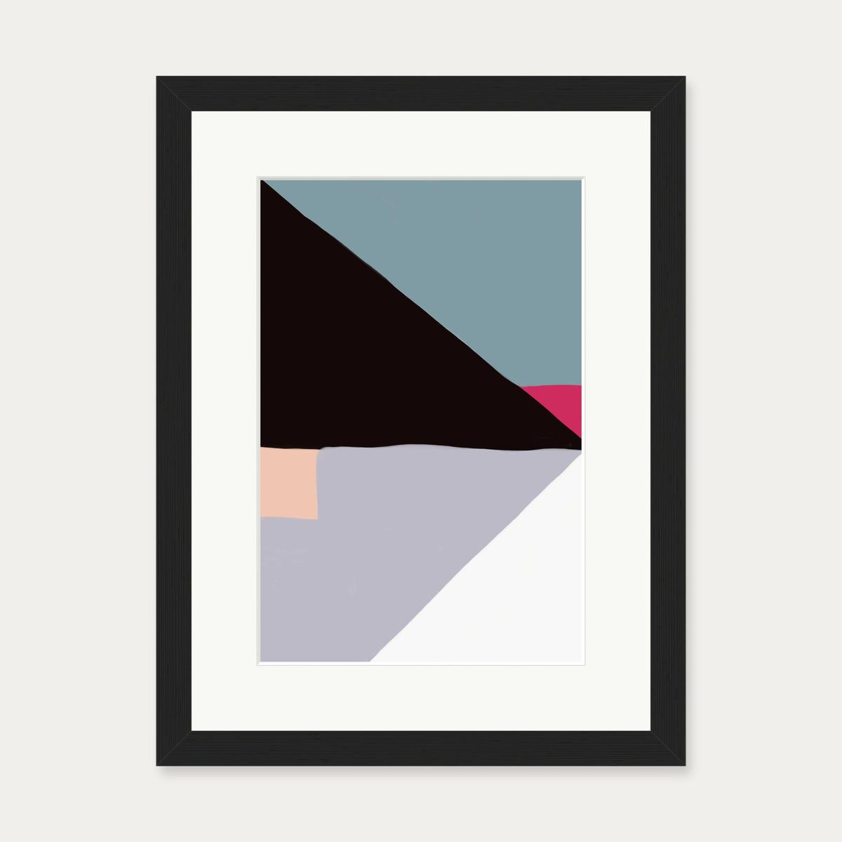 Geometric Triangle Shapes Art Print — 30 x 40 cm — Black Frame