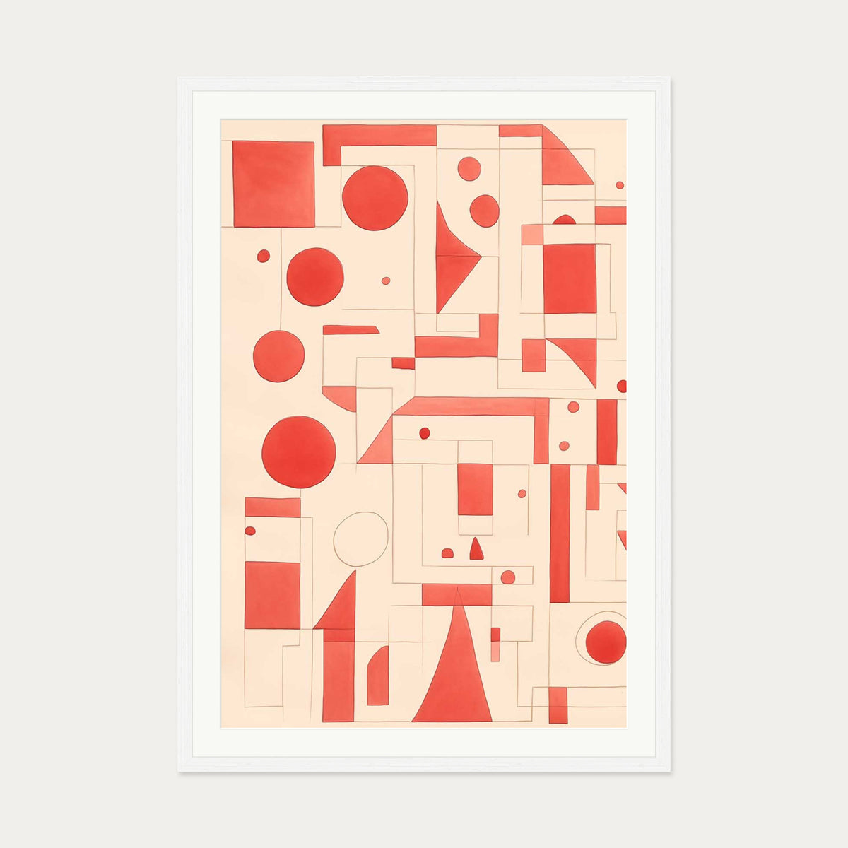 Geometric Wonder Art Print — 70 x 100 cm — White Frame