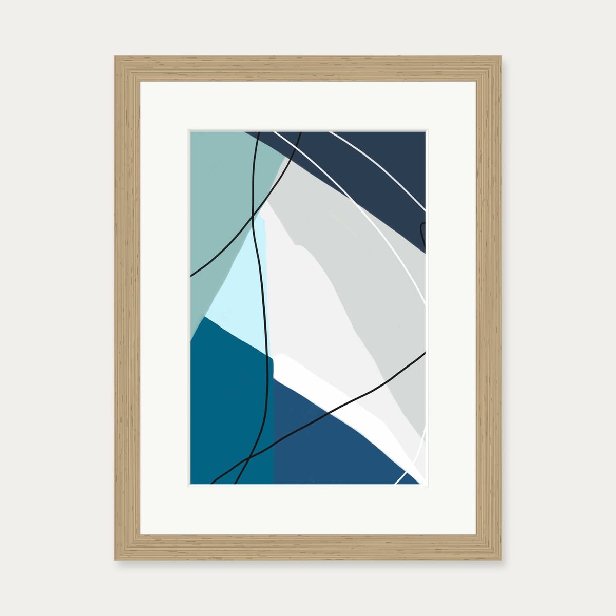 Geometry And Lines Art Print — 30 x 40 cm — Oak Frame