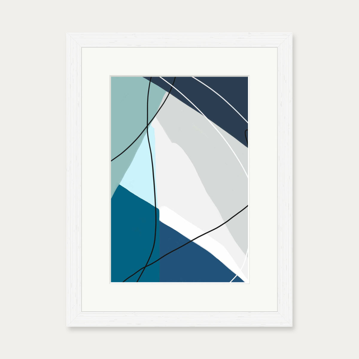 Geometry And Lines Art Print — 30 x 40 cm — White Frame