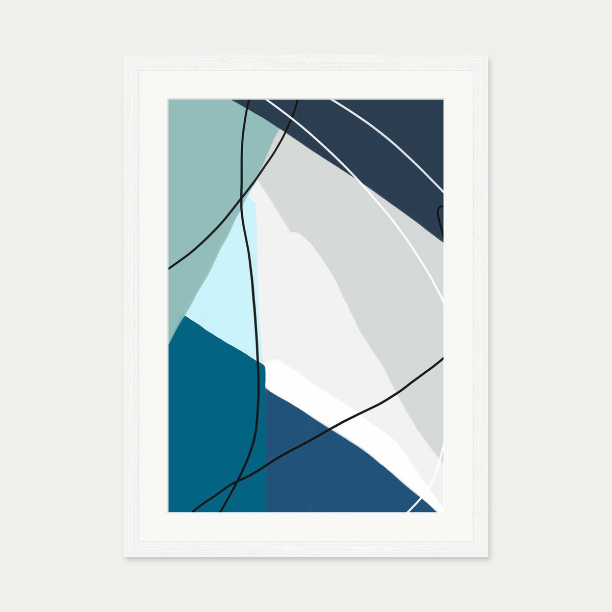 Geometry And Lines Art Print — 50 x 70 cm — White Frame