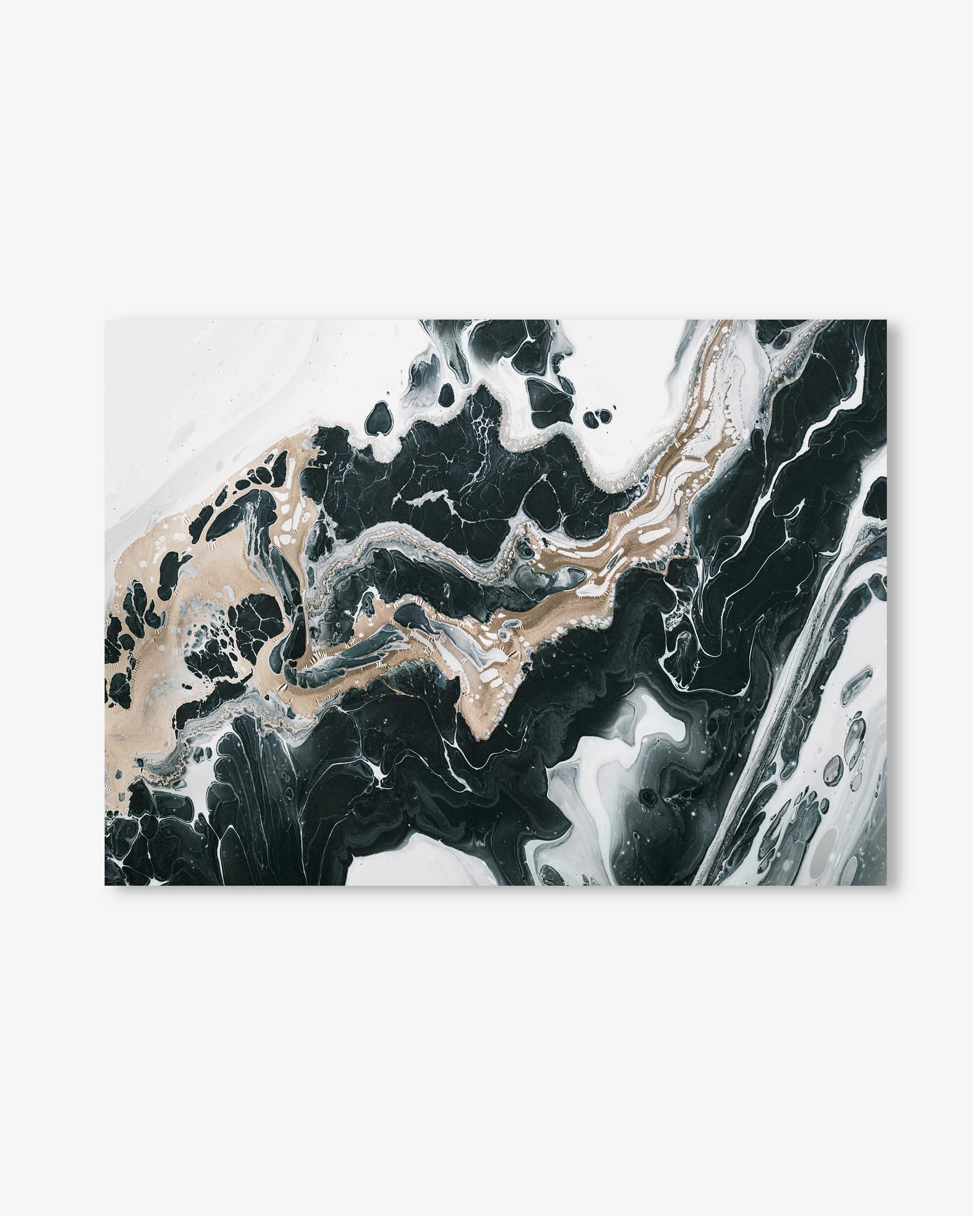 Golden Abstract Marble Wall Art Print