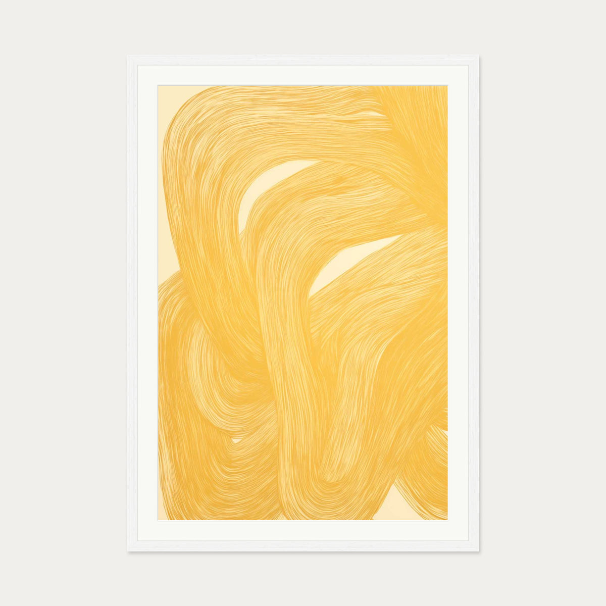 Golden Path Art Print — 70 x 100 cm — White Frame