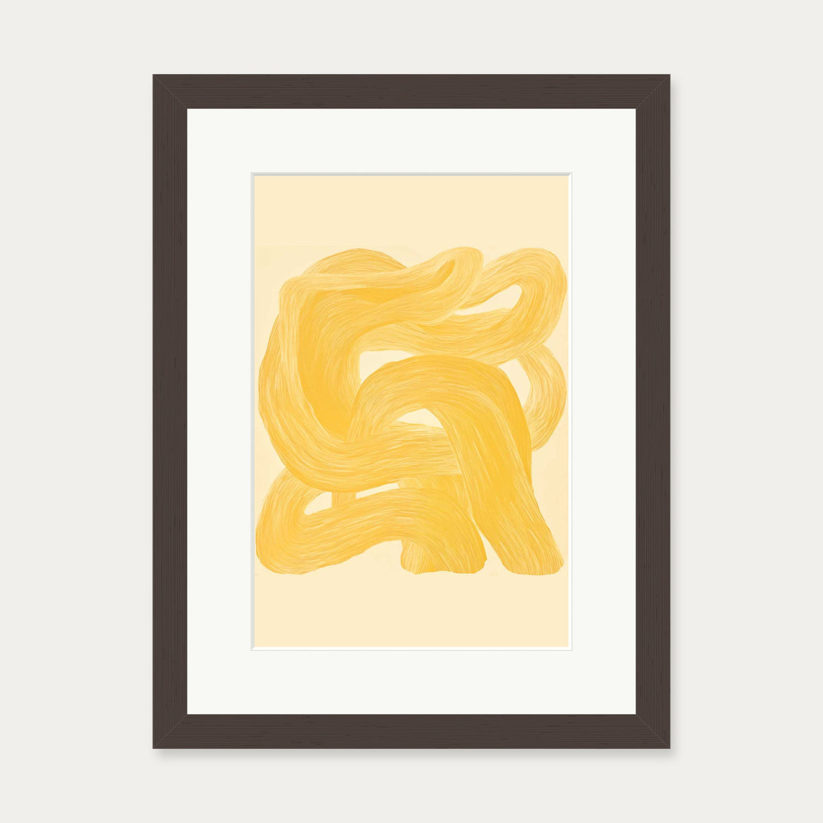 Golden Path II Art Print — 30 x 40 cm — Brown Frame