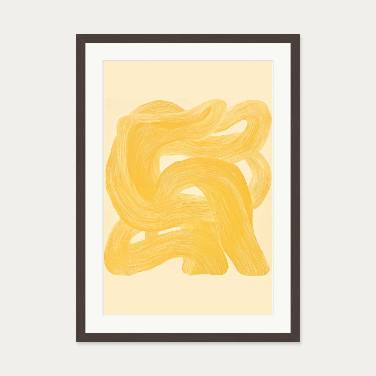 Golden Path II Art Print — 50 x 70 cm — Brown Frame