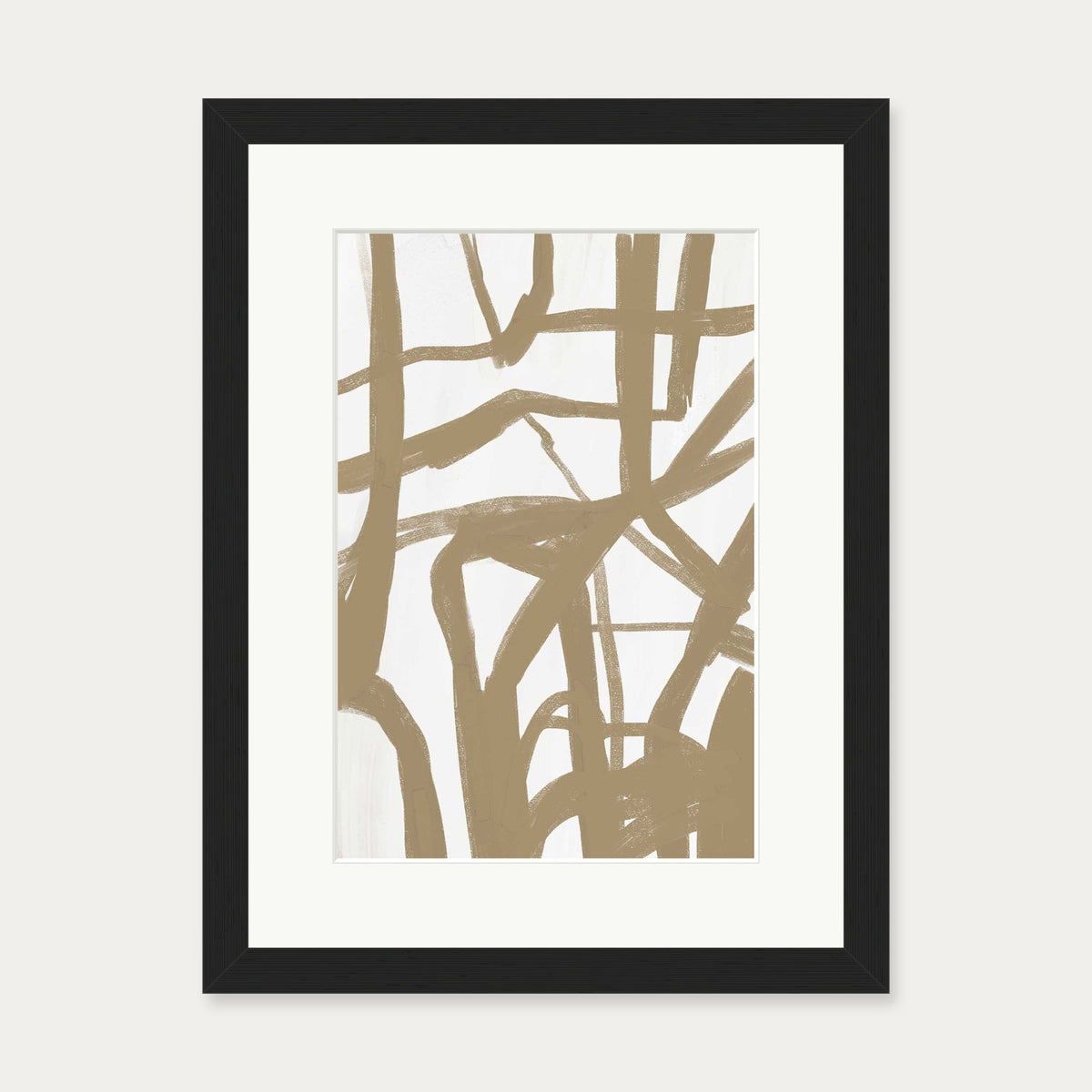 Golden Strings Art Print — 30 x 40 cm — Black Frame