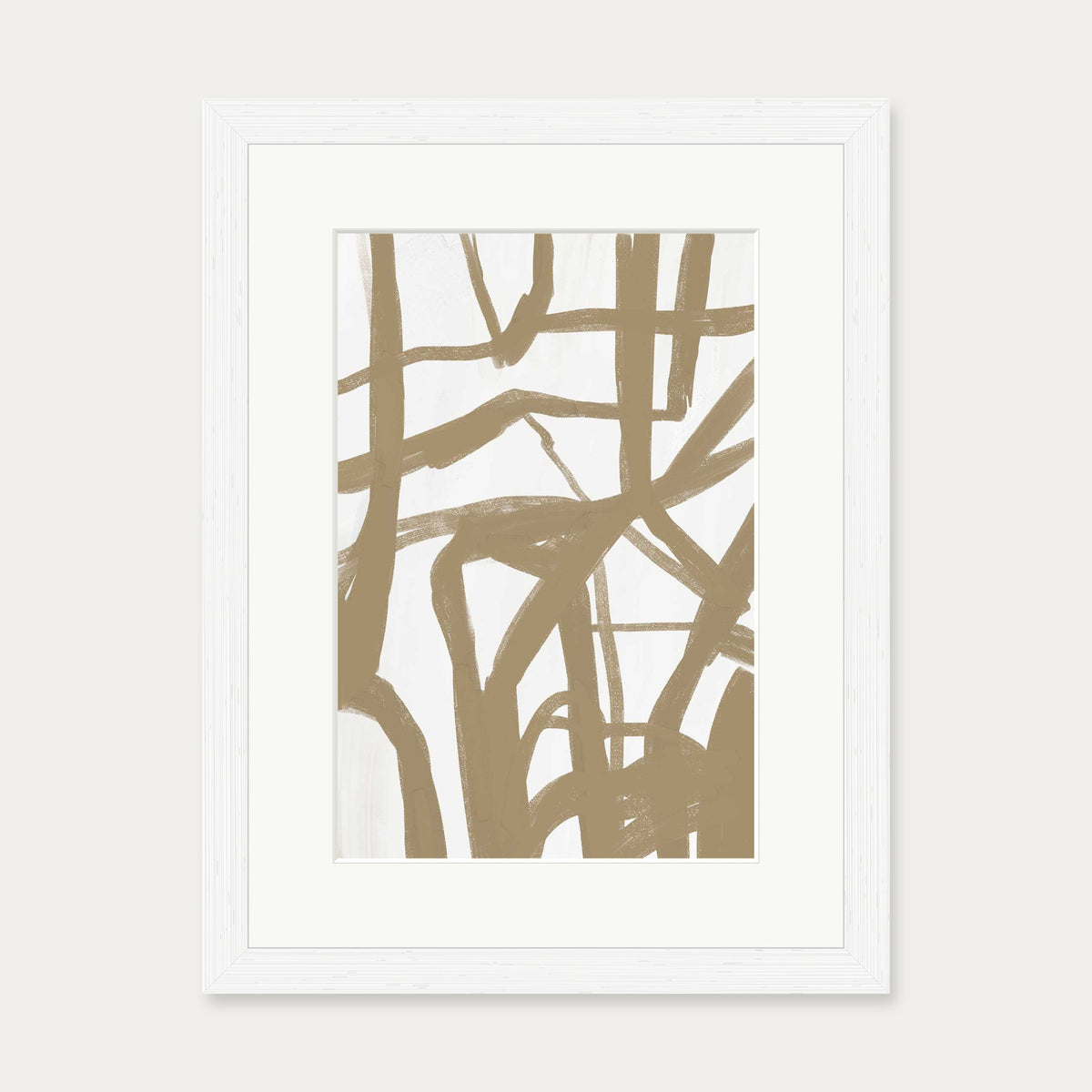 Golden Strings Art Print — 30 x 40 cm — White Frame
