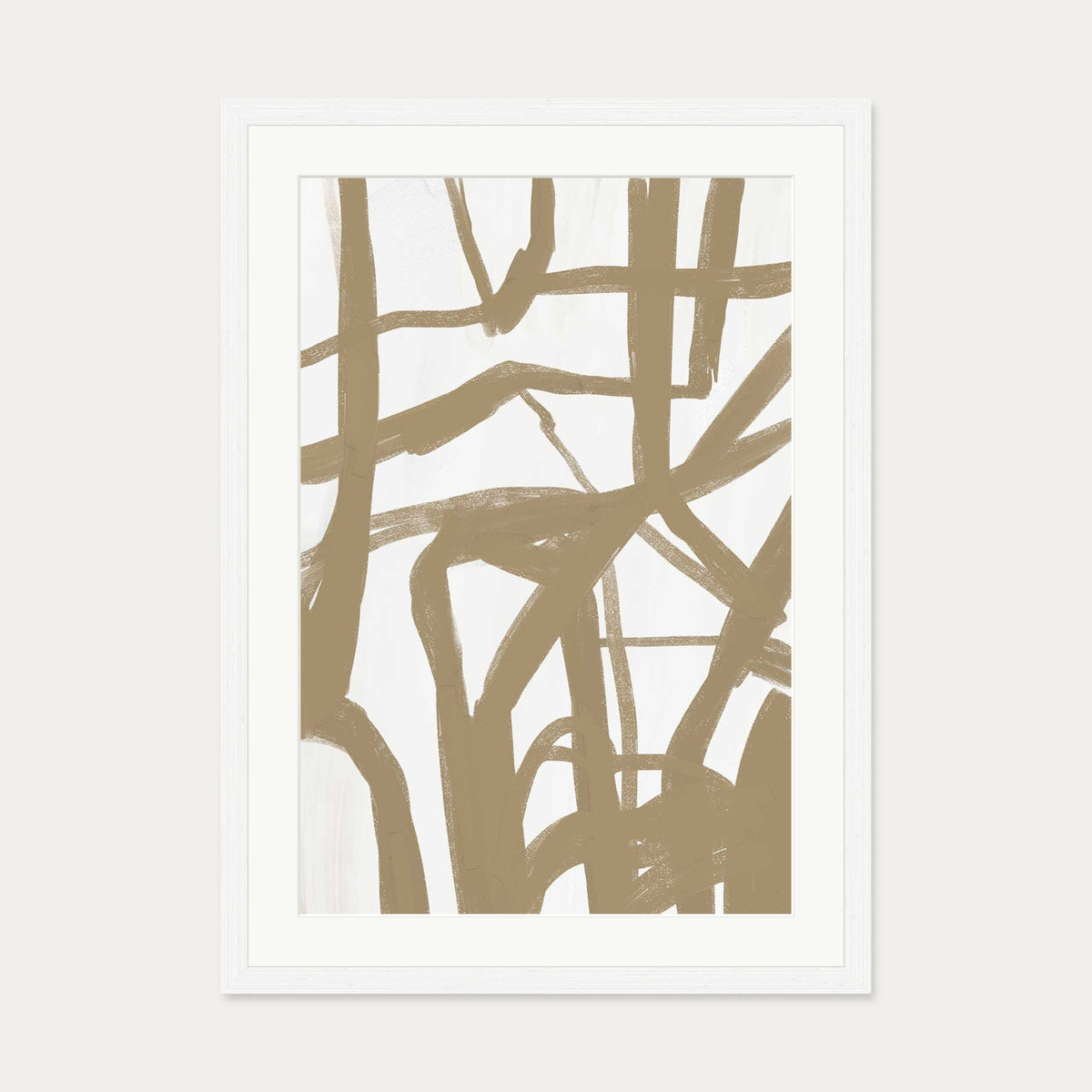 Golden Strings Art Print — 50 x 70 cm — White Frame