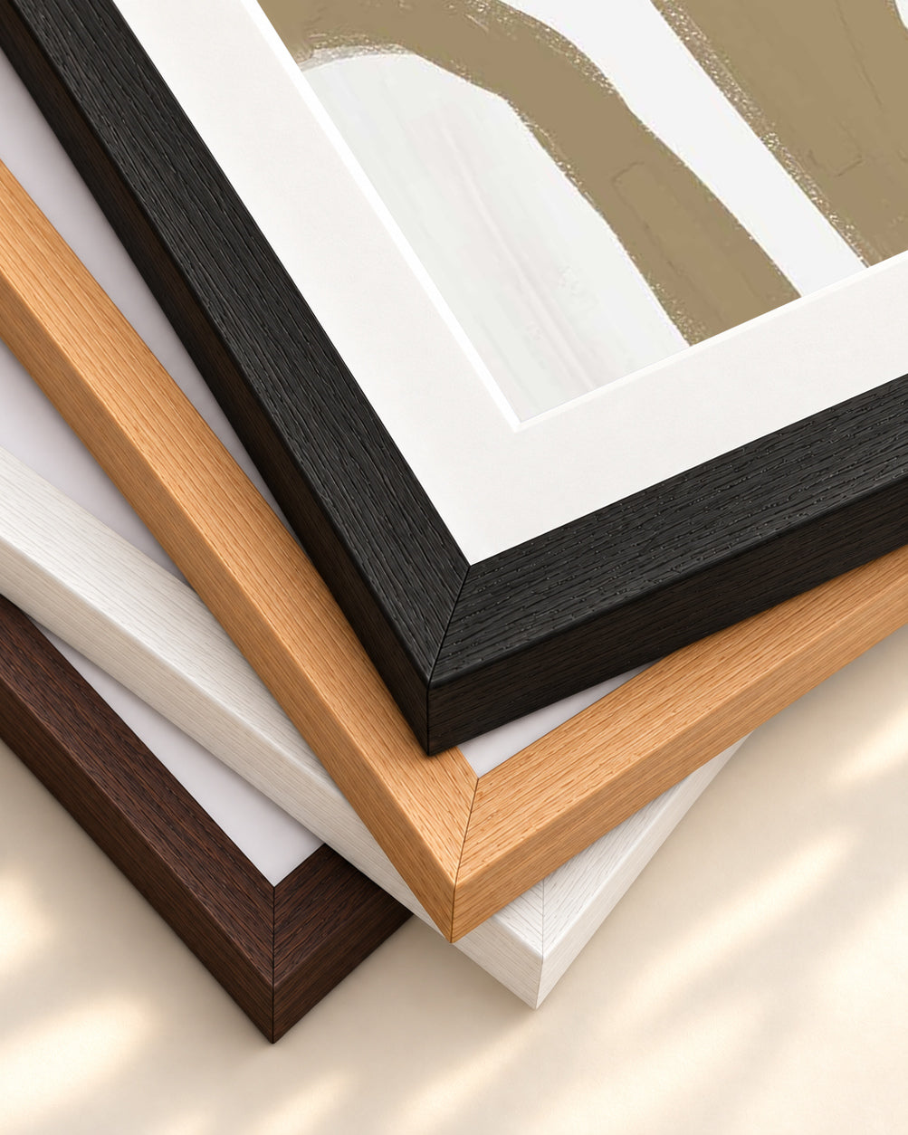 Golden Strings Art Print — framed print corner with 5 cm mount and bevel